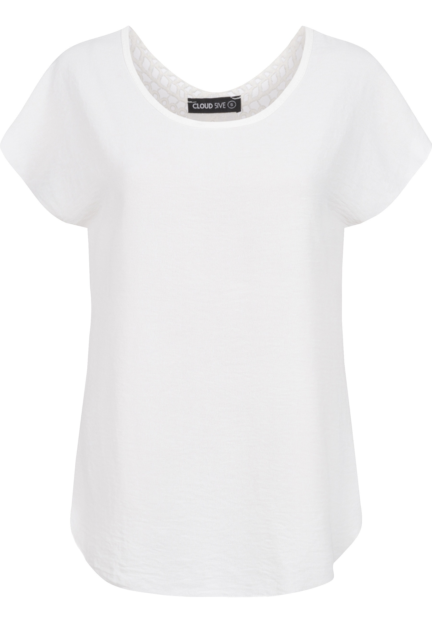 CLOUD 5IVE T-Shirt "CLOUD 5IVE Cloud5ive Damen Musselin Top mit Spitzenbesa günstig online kaufen