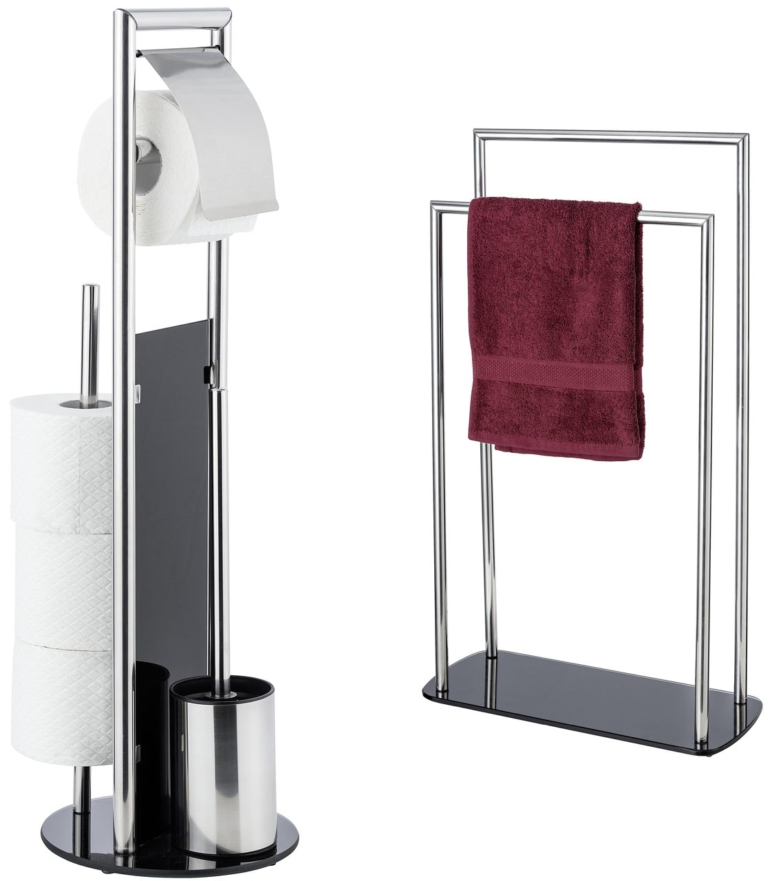 WENKO WC-Garnitur »Ravina« aus Edelstahl | Kunststoff | Sicherheitsglas