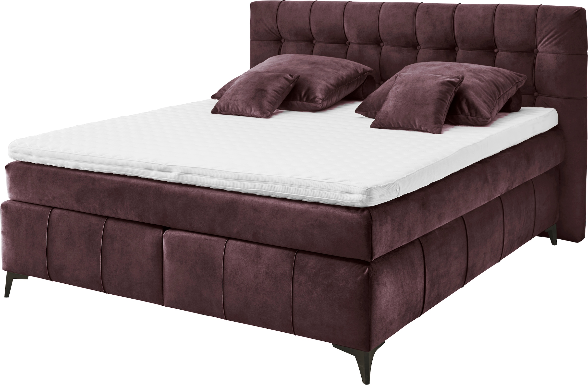 ED EXCITING DESIGN Boxspringbett »Oregon«, inkl. Duo-Matratze - Kokosmatte, Filzabdeckung