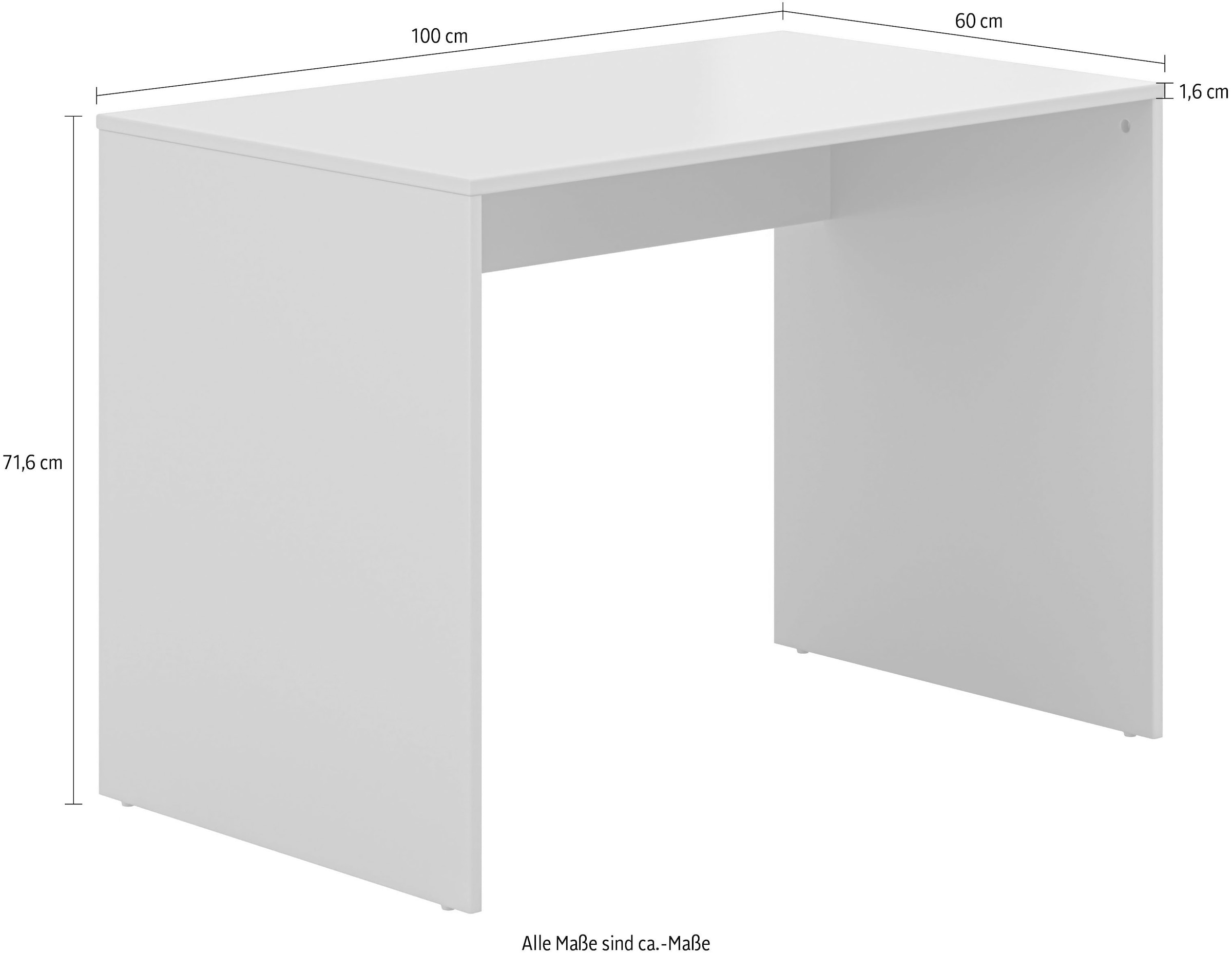 YUNY by PAIDI Schreibtisch »BROTHER STU«, (B/H/T ca. 100x72x60cm, Taupe), yuny by PAIDI