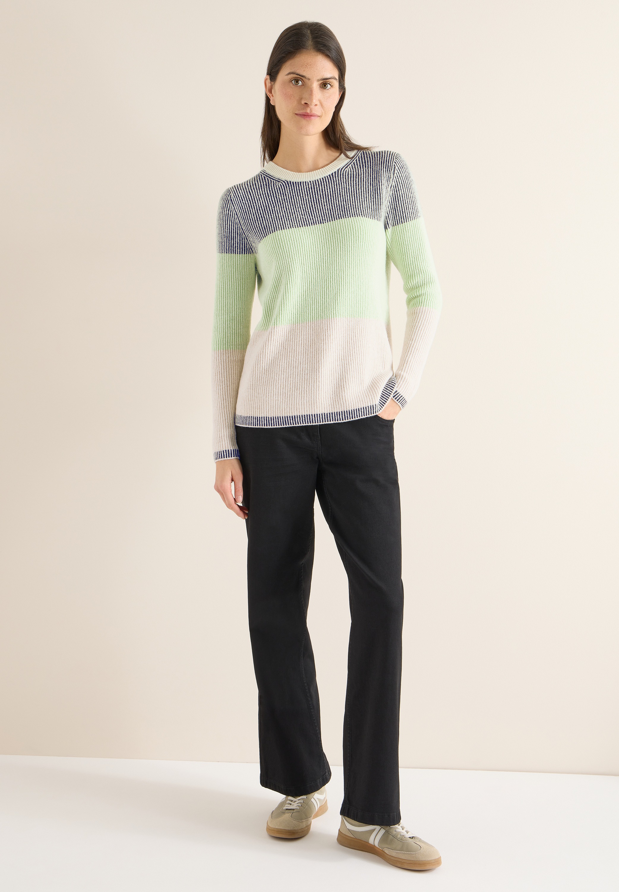 Cecil Strickpullover im Color Block Design