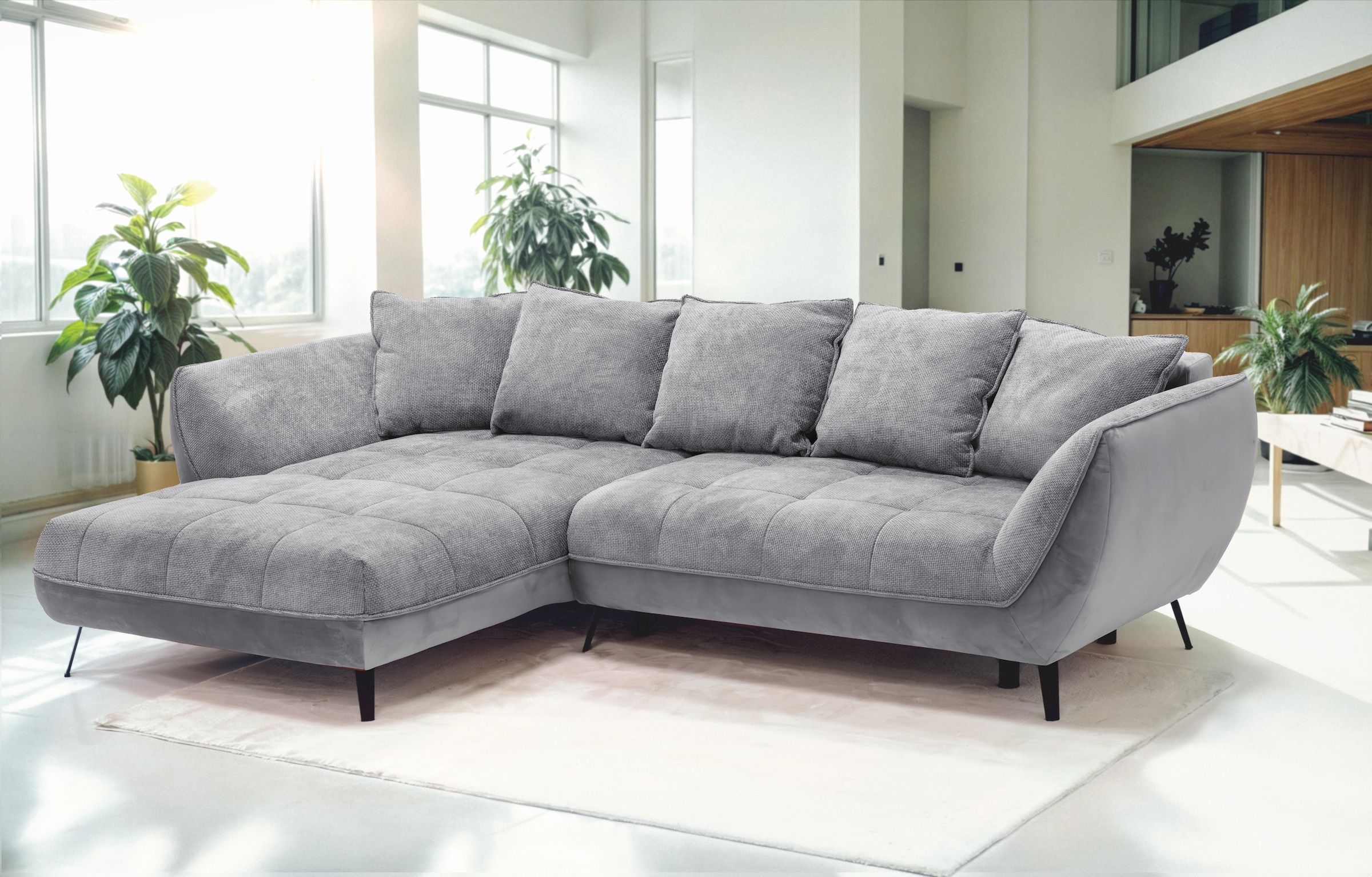 exxpo - sofa fashion Ecksofa "Midway mit einfacher Easy-Lift-Bettfunktion, günstig online kaufen