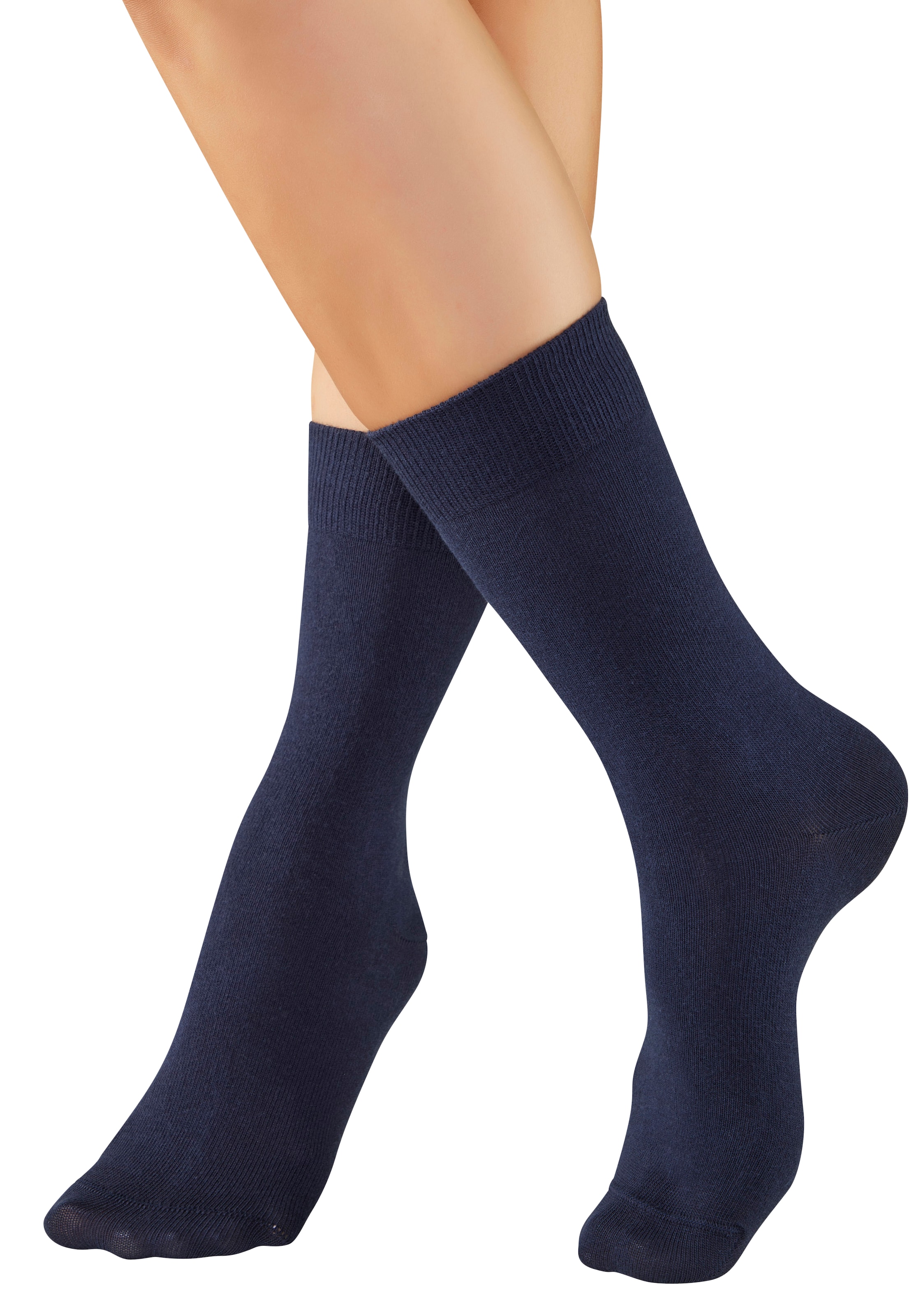 H.I.S Freizeitsocken »Damen und Herren Atmungsaktiver Baumwollanteil; Business, Basic« Packung, 10 Stk. tlg. mit weichen Rippbündchen