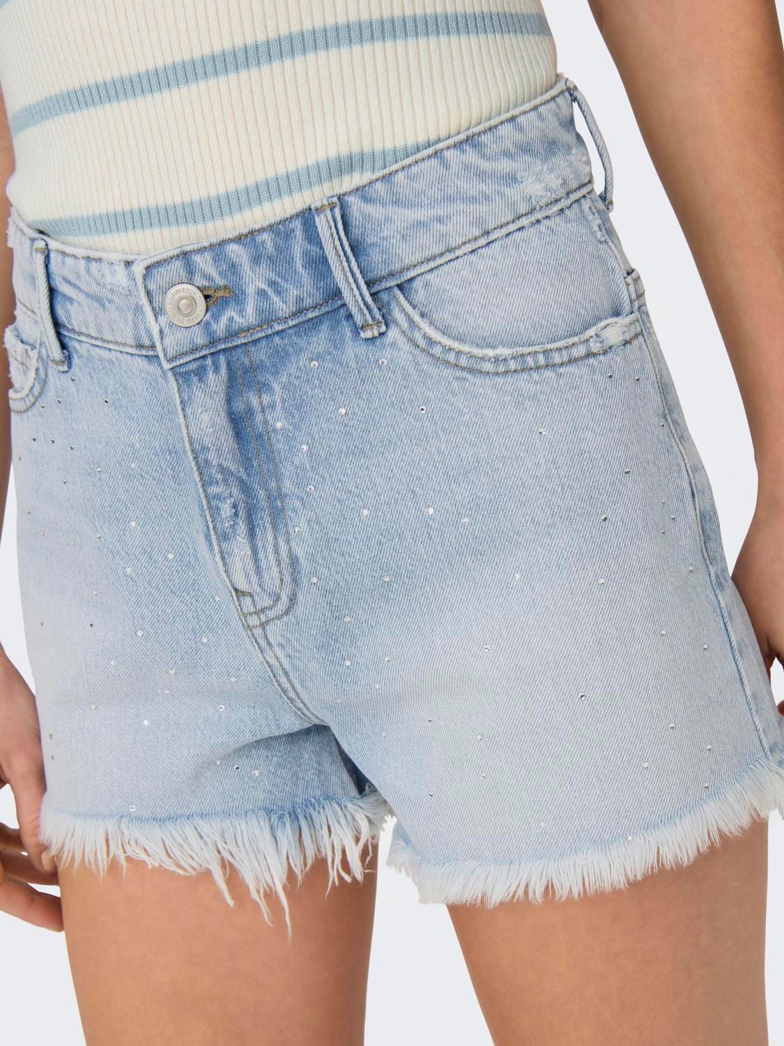 ONLY Jeansshorts »ONLPACY HW RHINESTONE DNM SHORTS AZG«