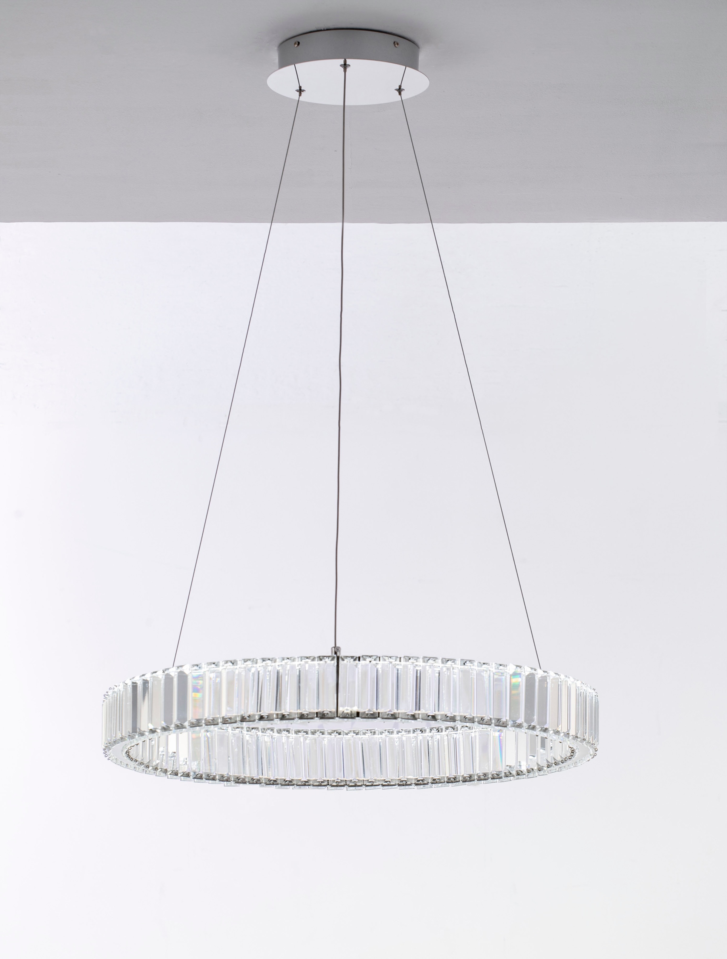 NOVA LUCE LED-Hängeleuchte "AURELIA", silber, 1, Ø 60cm, 1 Stk., Leuchten 3