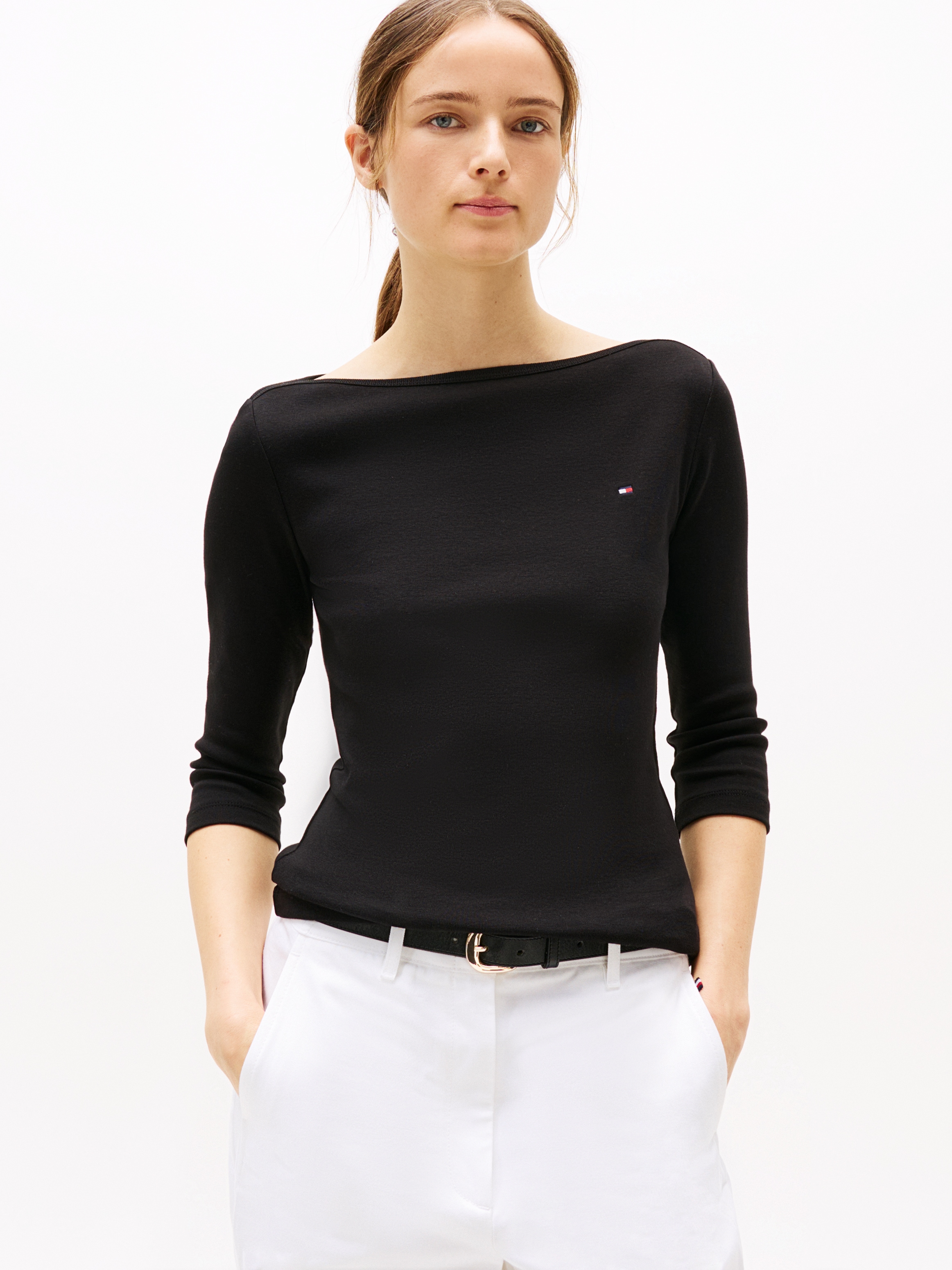Tommy Hilfiger 3/4-Arm-Shirt »NEW CODY SLIM BOAT-NK 3/4SLV«, mit Logostickerei