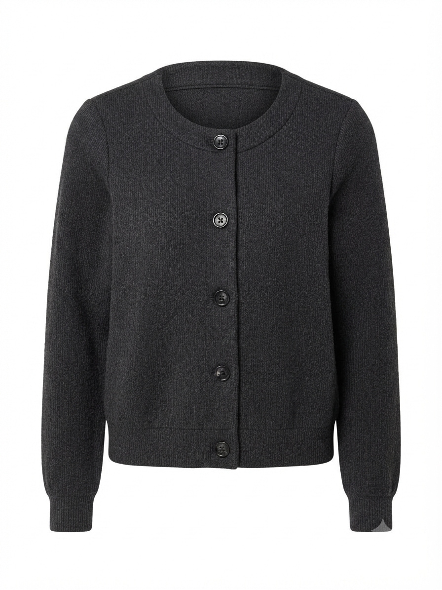 Seidel Moden Cardigan meliert / Rundhals / MADE IN GERMANY