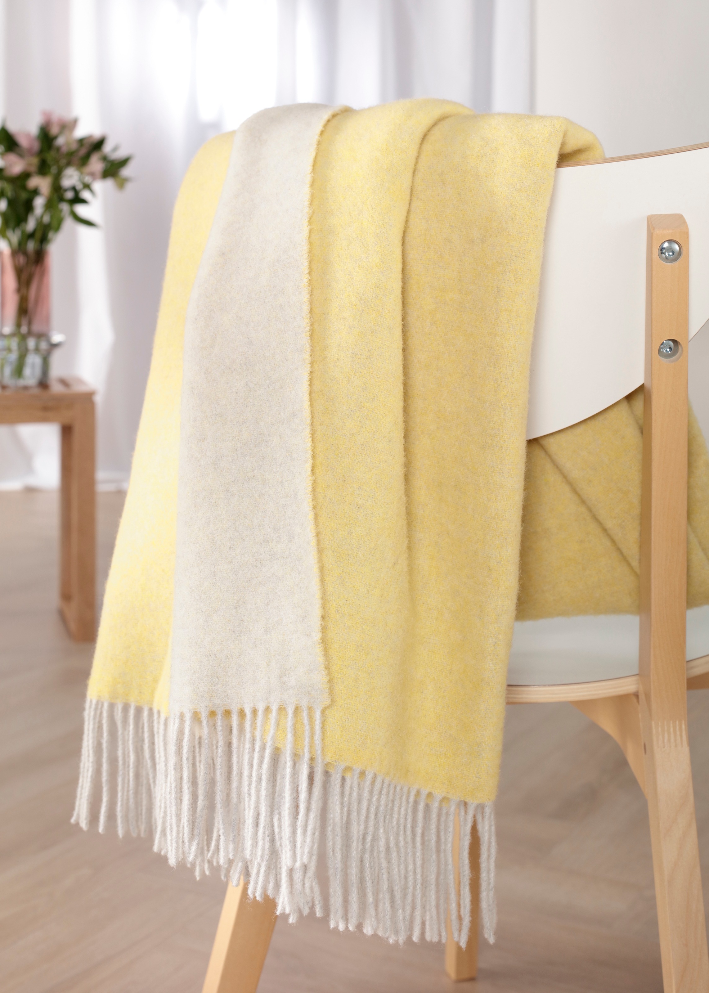 Biederlack Wohndecke "Soft Impression im Doubleface-Look" Wolle-Kaschmir-Mi günstig online kaufen