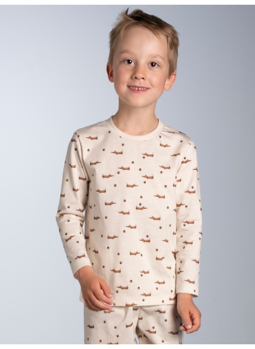Trigema "TRIGEMA Kinder Langarmshirt mit Dackel Print"