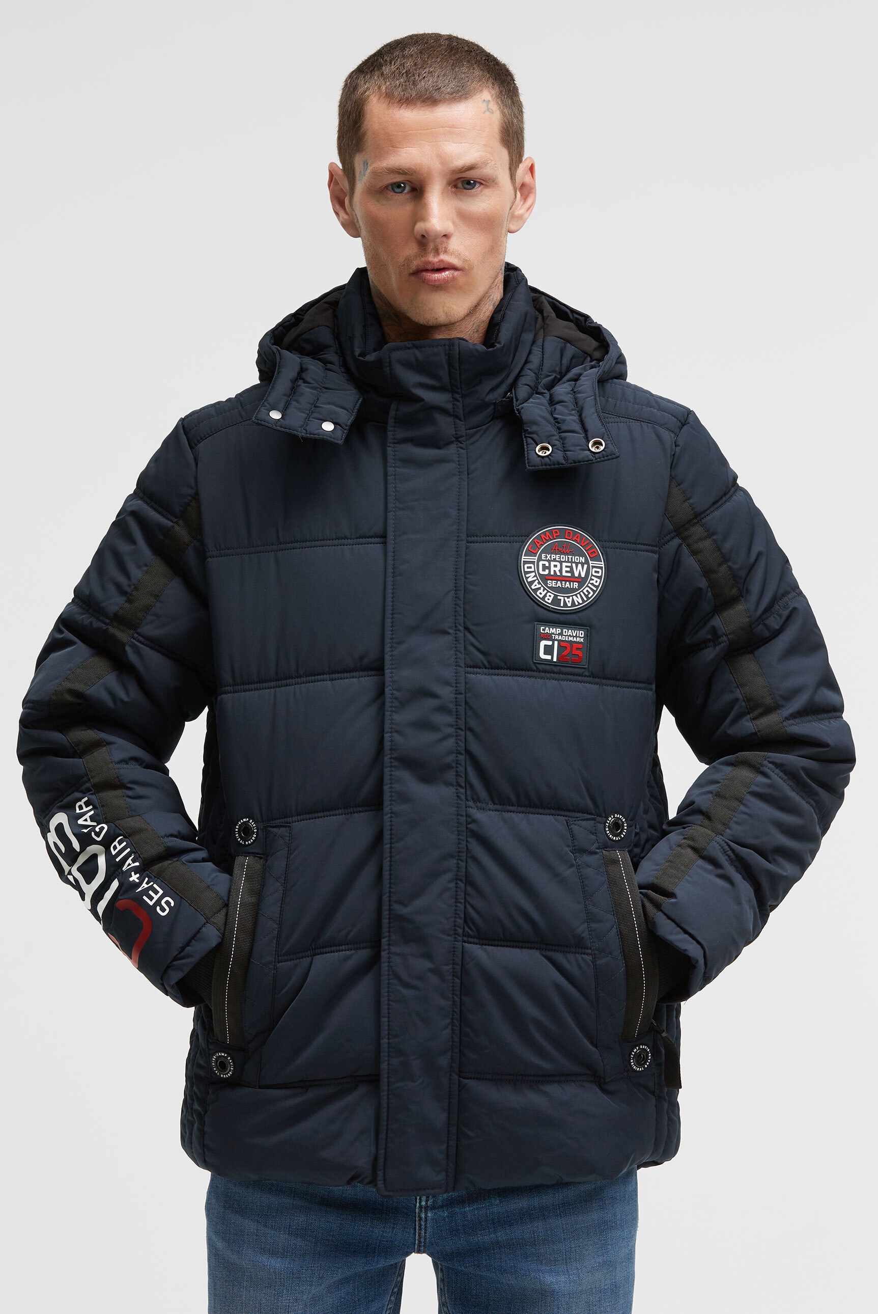 CAMP DAVID Winterjacke, mit Kapuze, mit Innentaschen
