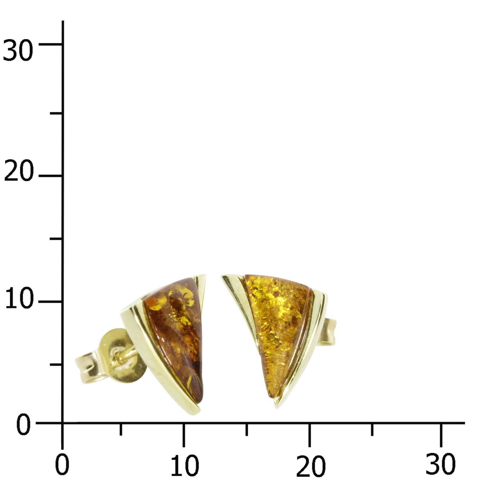 Paar Ohrstecker OSTSEE-SCHMUCK "- Imke - Silber 925/000, vergoldet - Bernstein" Gr. 11, gold (goldfarben, gelb), Ohrringe, Damen, Silber 925 (Sterlingsilber) 2