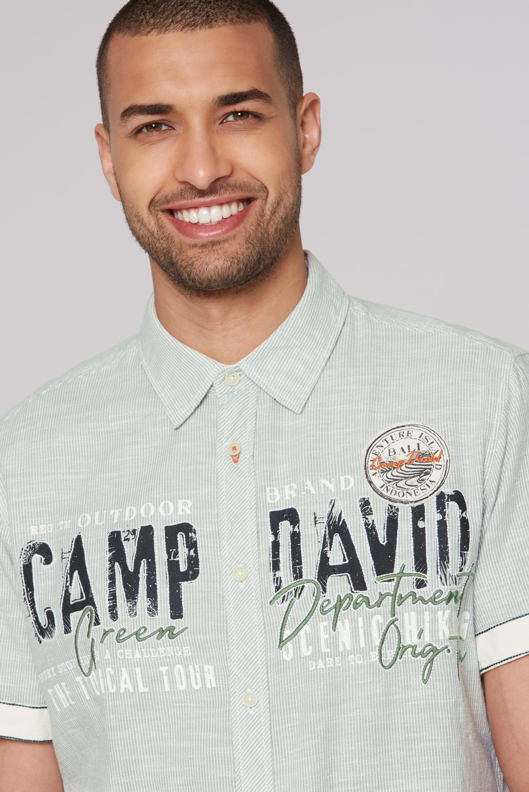 CAMP DAVID Kurzarmhemd, aus Baumwolle