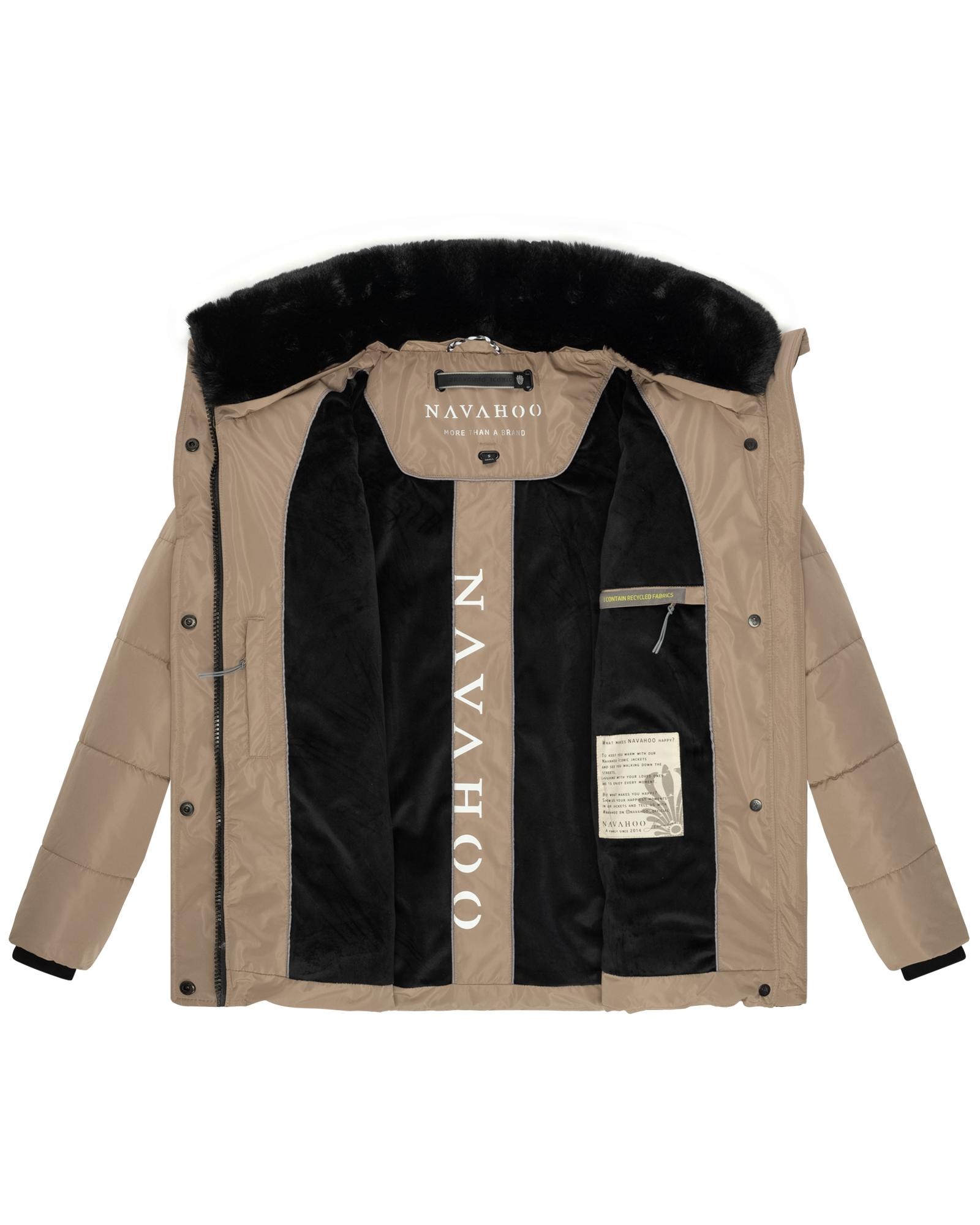 Navahoo Winterjacke »Frostii XIV«, ohne Kapuze, modische Damen Winter Steppjacke mit Kunstfellkragen