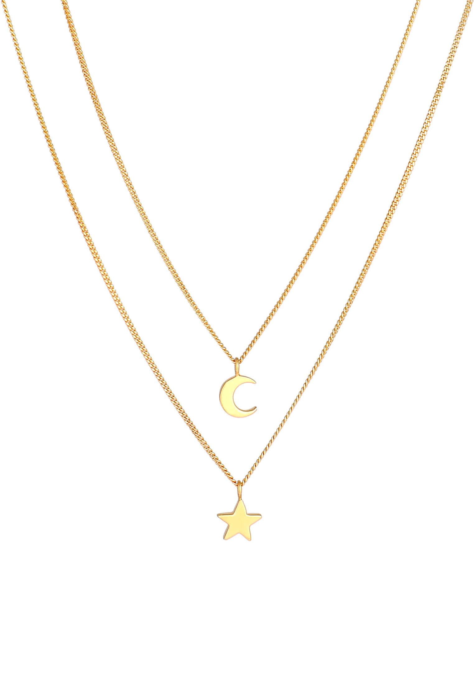 Elli Gliederkette »Layer Stern Mond Astro 925 Silber«