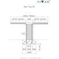 Ximax Einzelcarport »Neo Typ 2850 Typ 90 Standard-Edelstahl-Look«, Aluminium,  259 cm, edelstahlfarben, Aluminium online bestellen | BAUR