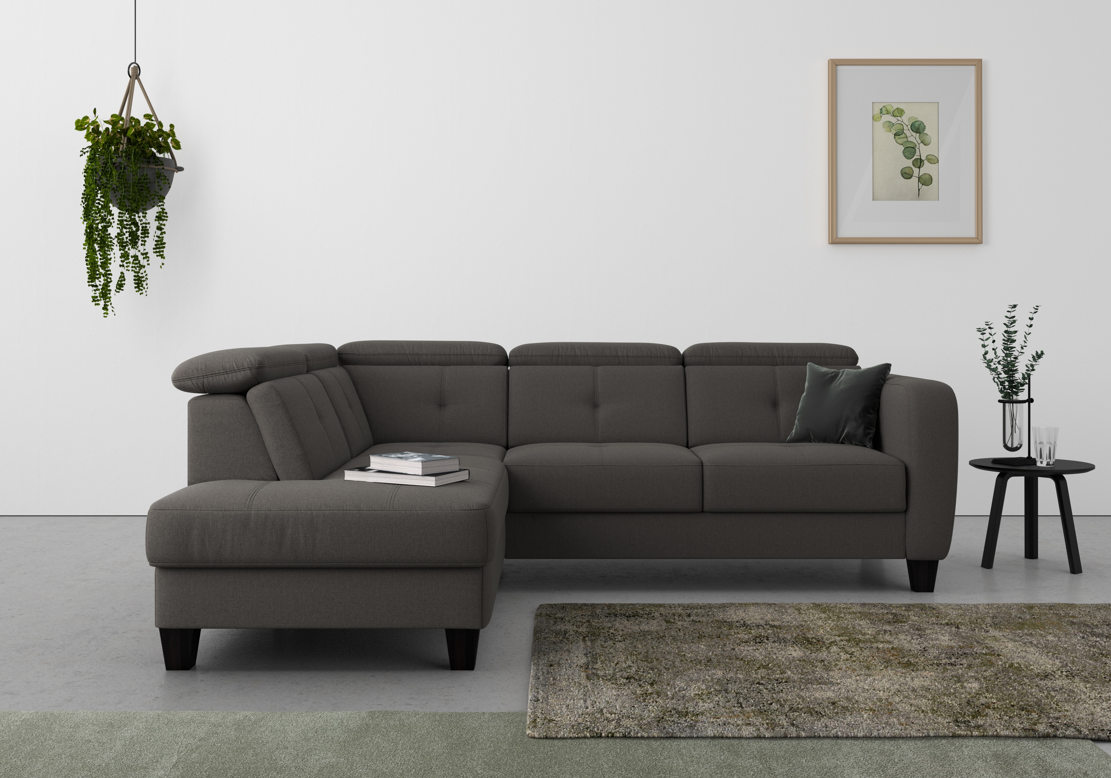 sit&more Ecksofa "Belluci L-Form" inklusive Federkern, wahlweise mit Schlaffunktion und Bettkasten