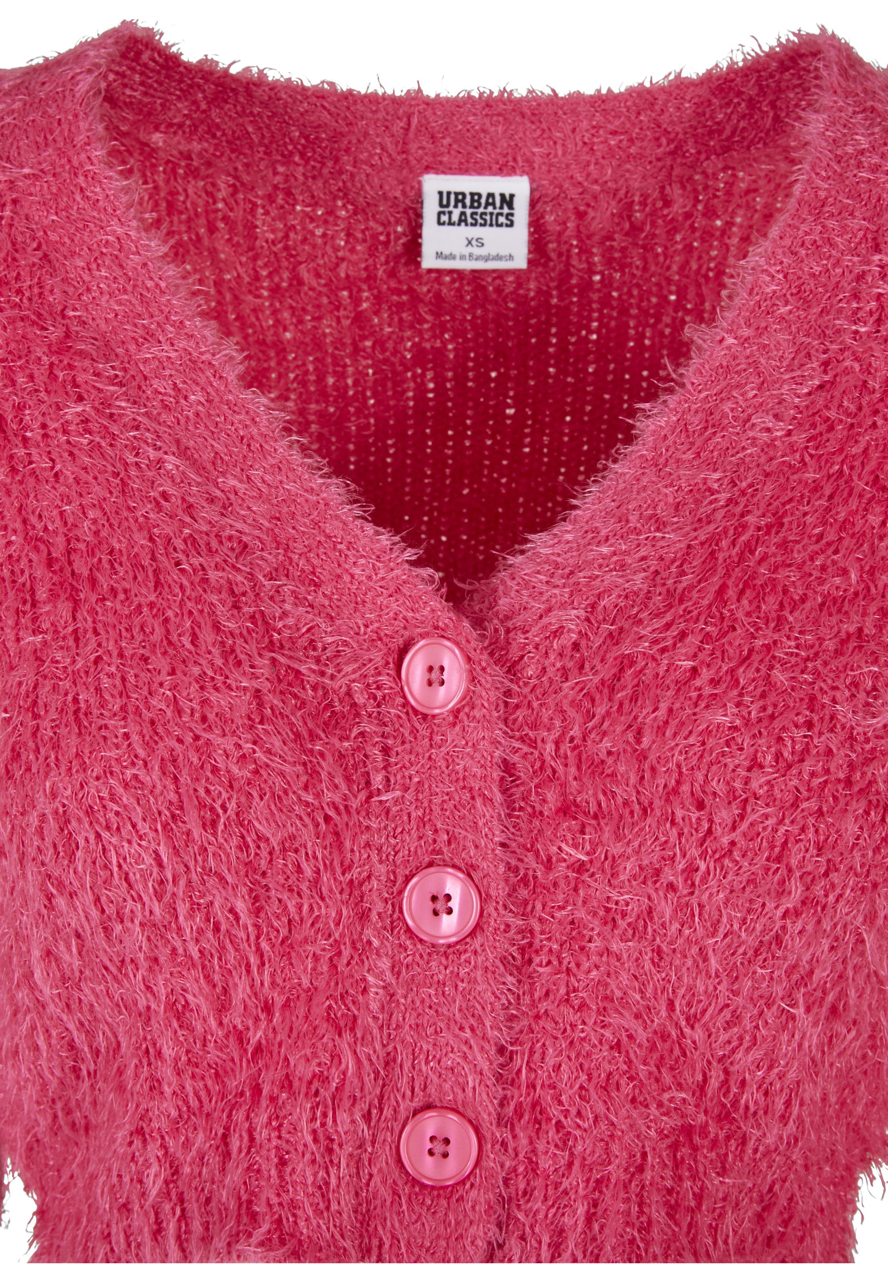 URBAN CLASSICS Strickjacke »Urban Classics Damen Ladies Cropped Feather Cardigan« 1 Stk.