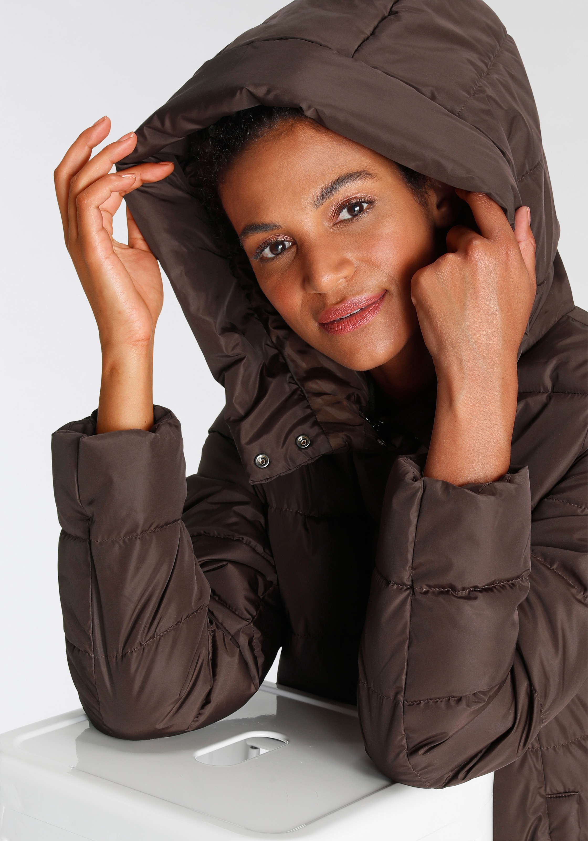 | mit BAUR Kapuze PUFFER Steppmantel OTW«, bestellen COAT ONLY X LONG »ONLTINA