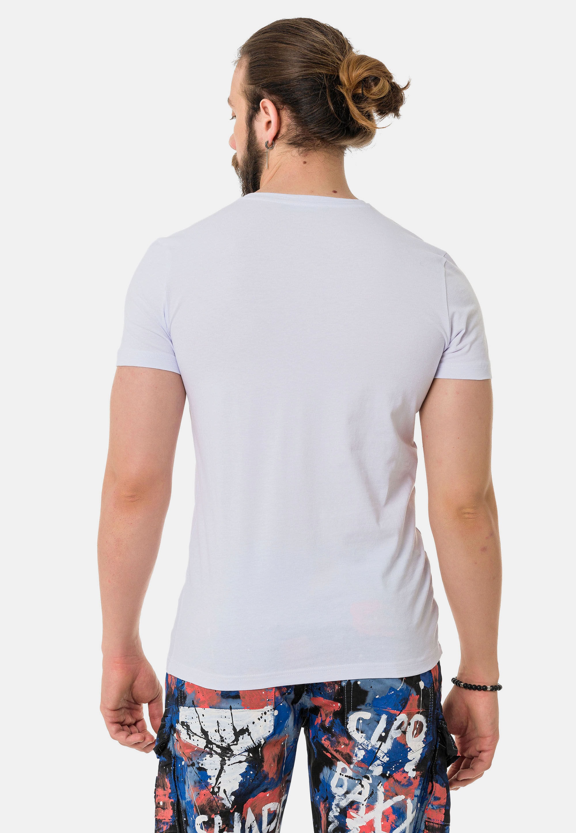 Cipo & Baxx T-Shirt »T-Shirt«, mit Rundhalsausschnitt
