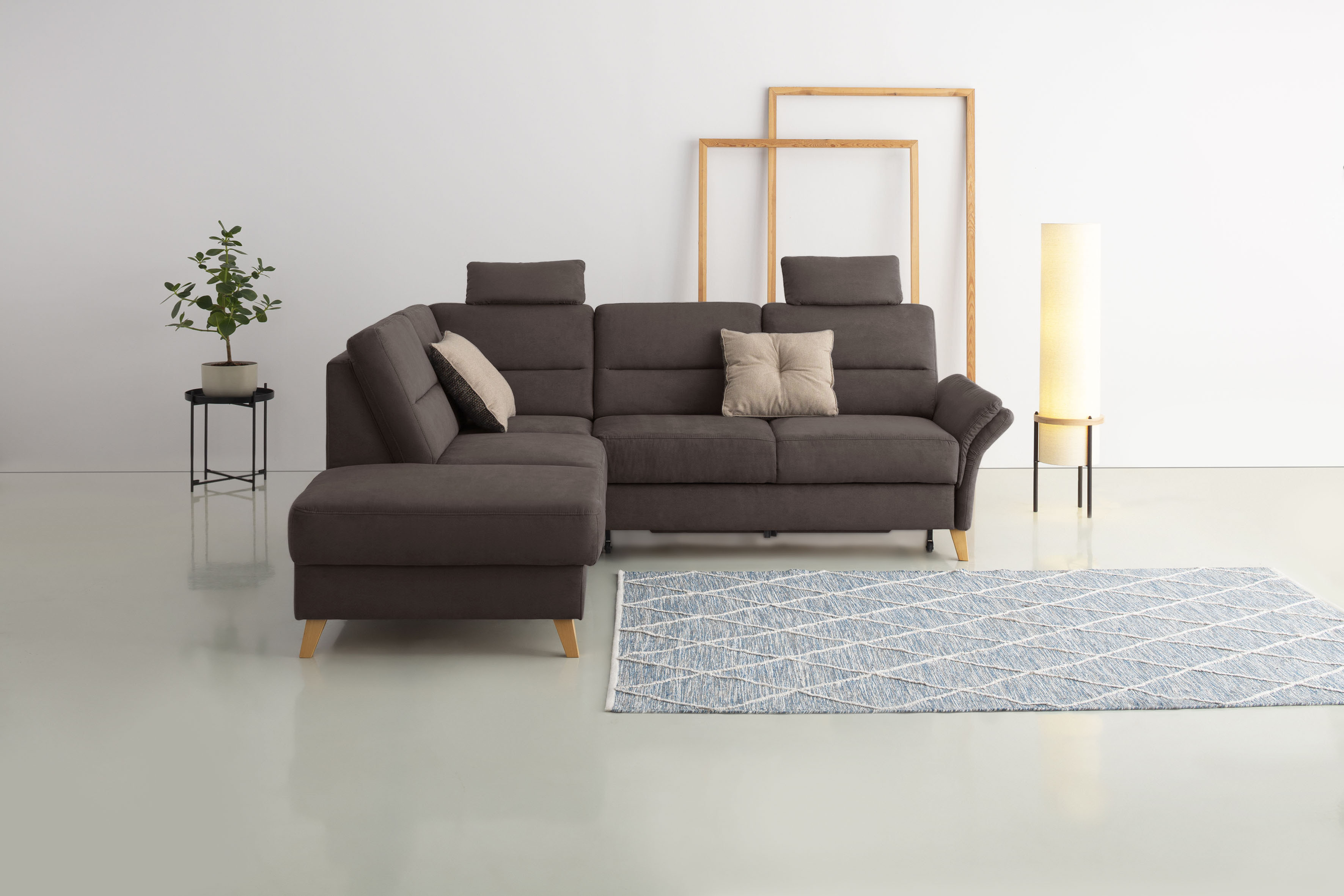 OTTO home Ecksofa "Westerland L-Form" Federkern-Polsterung, wahlweise mit Schlaffunktion, Bettkasten