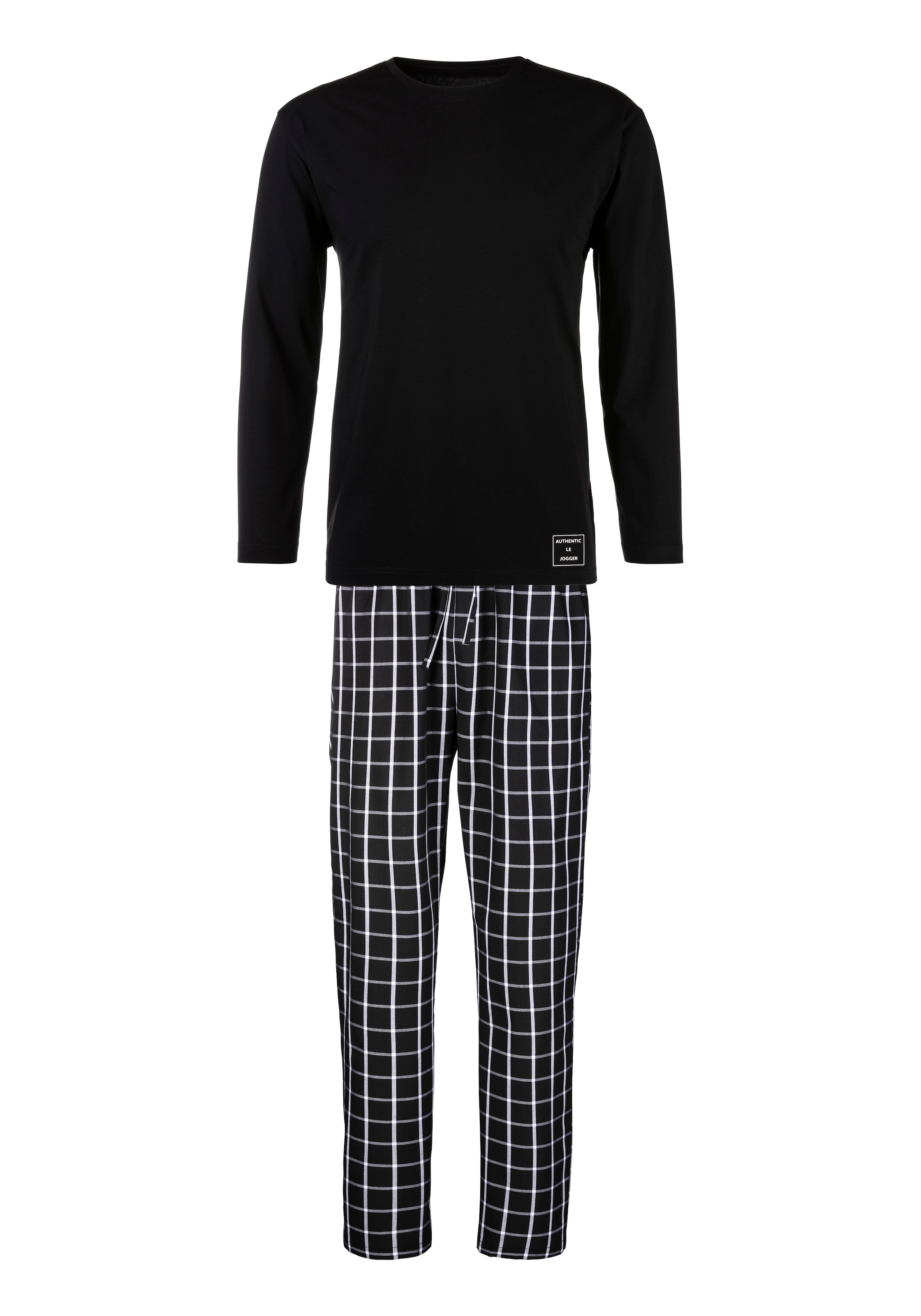 AUTHENTIC LE JOGGER Pyjama 1 Stück, 2 tlg. Schlafanzug mit karierter Webhos günstig online kaufen