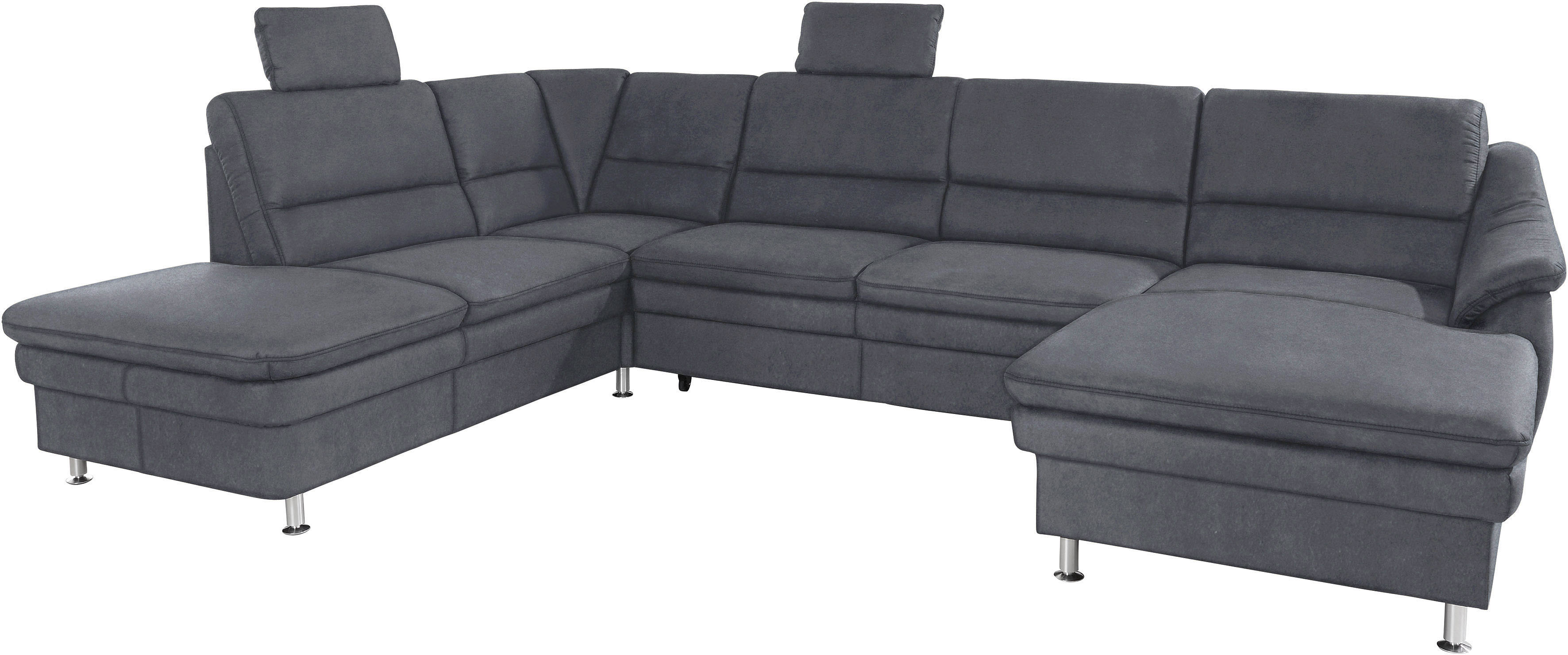sit&more Wohnlandschaft "Cardoso, U-Form, B: 324 cm, Bettfunktion und Relaxfunktion optional" 2 Kopfstützen inklusive, Federkern, komfortable Sitzhöhe 47 cm