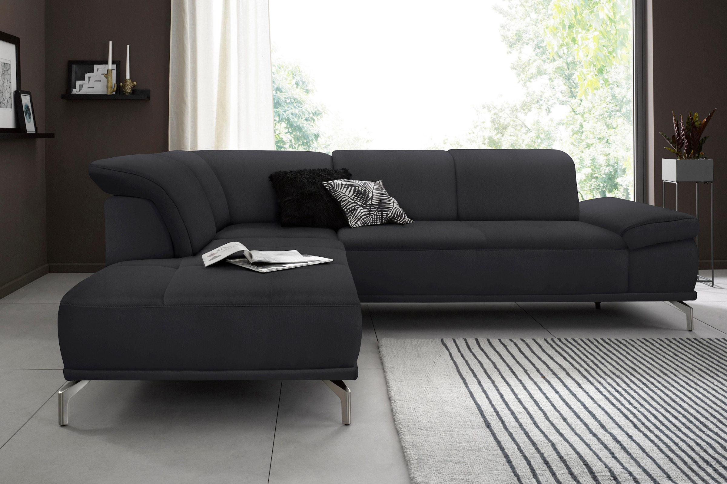 Home affaire Ecksofa "Caluna" Inkl.Sitztiefenverstellung, wahlweise mit Kop günstig online kaufen