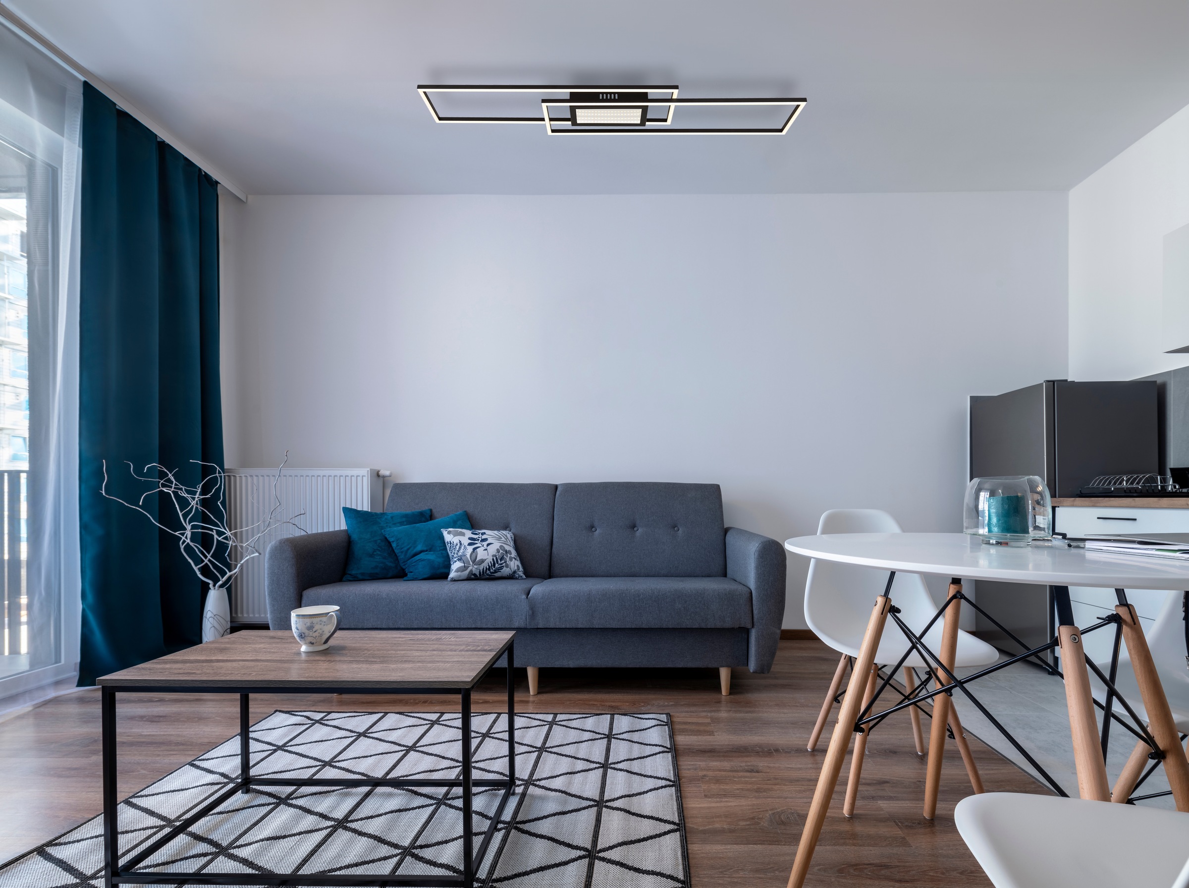 GLOBO LIGHTING LED Deckenleuchte »SAUNDERS«, Leuchtmittel LED-Modul | LED fest integriert, Deckenlampe/Wohnzimmer/Schlafzimmer/modern