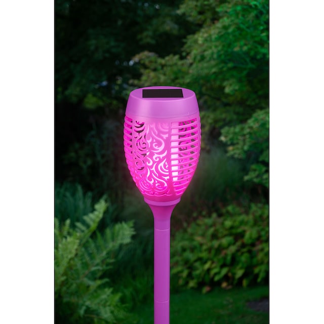 BONETTI LED Gartenfackel, LED Solar Gartenfackel lila mit realer Flamme 3er  Set kaufen | BAUR