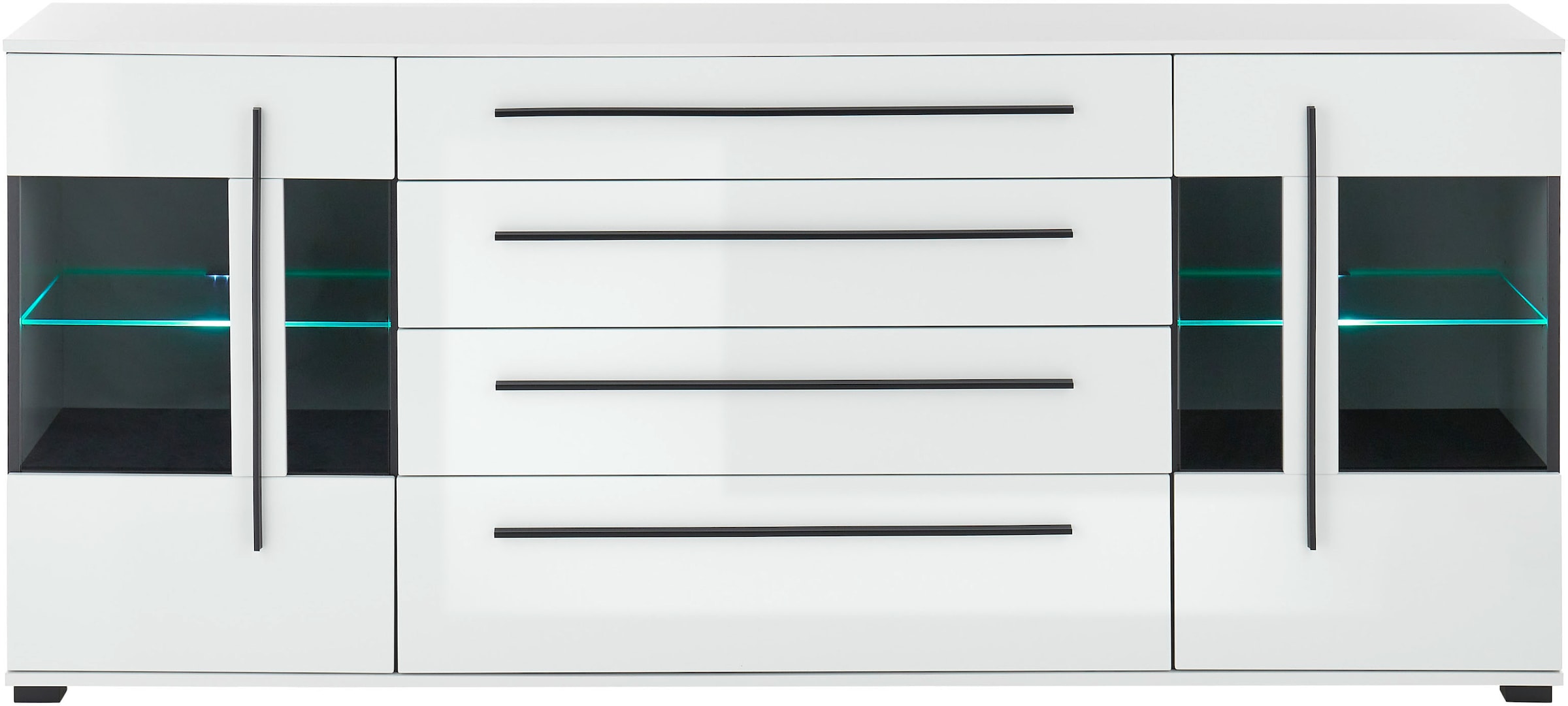 INOSIGN Sideboard »Cantara, moderner Schrank, Kommode in Eiche Evoke oder weiß«, schwarze Stangengriffe, ausreichend Stauraum, vielseitig einsetzbar