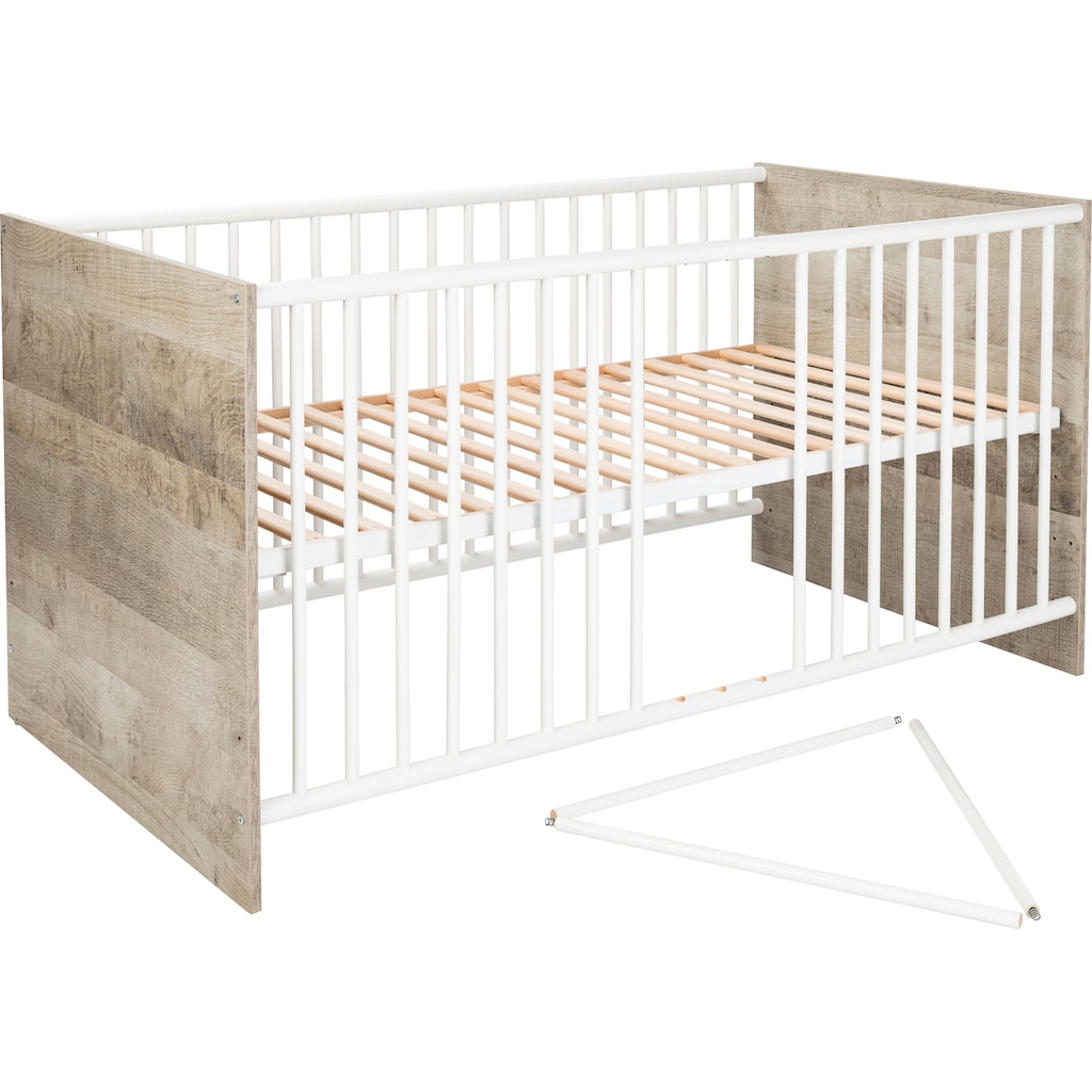 arthur berndt Babyzimmer-Komplettset »arthur berndt Kilian«, (Set, 5 St.), Kleiderschrank, Kinderbett, Wickelkommode, Seiten und Wickelkomm-Regal