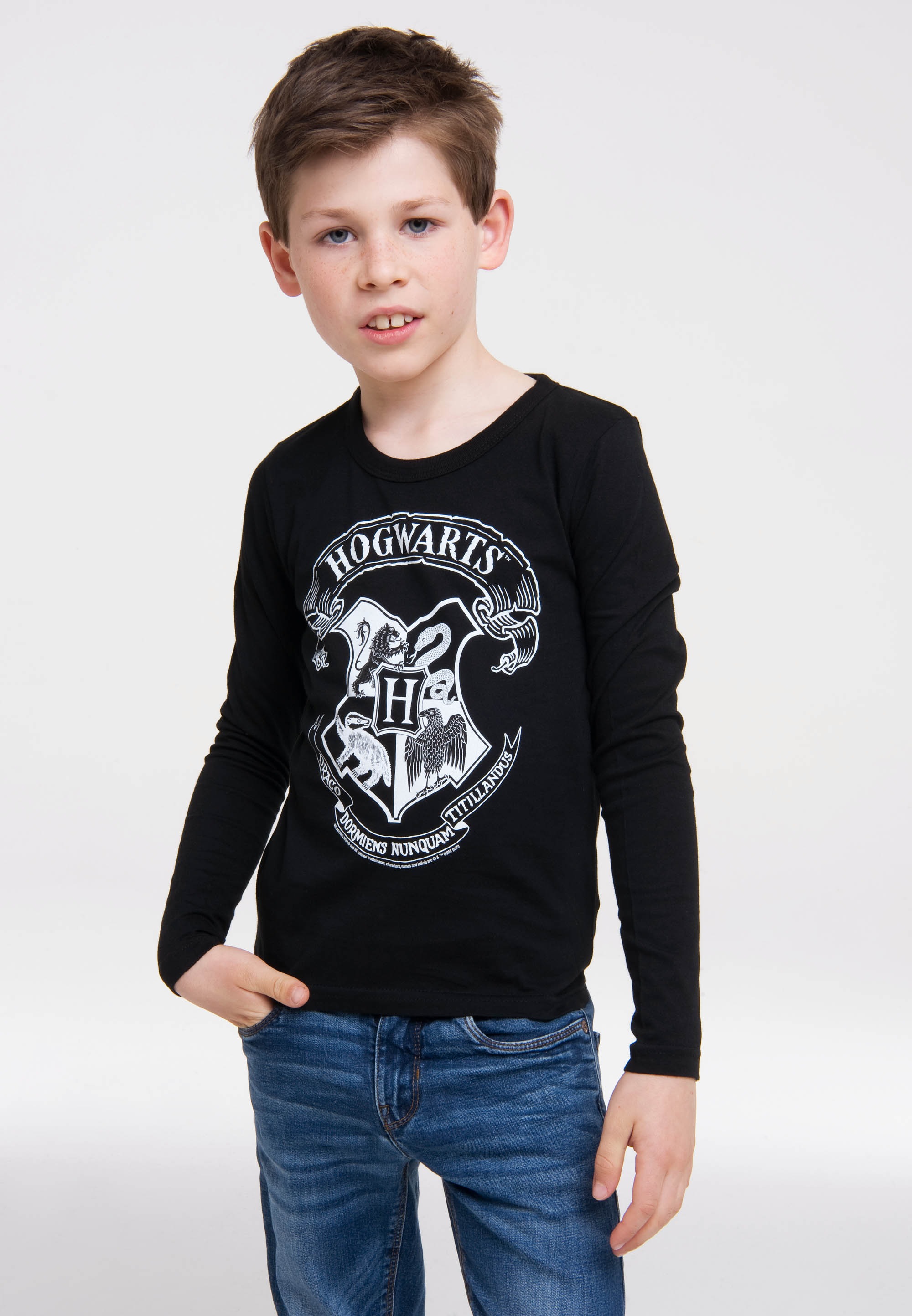 LOGOSHIRT Langarmshirt »Harry Potter Hogwarts«, Print