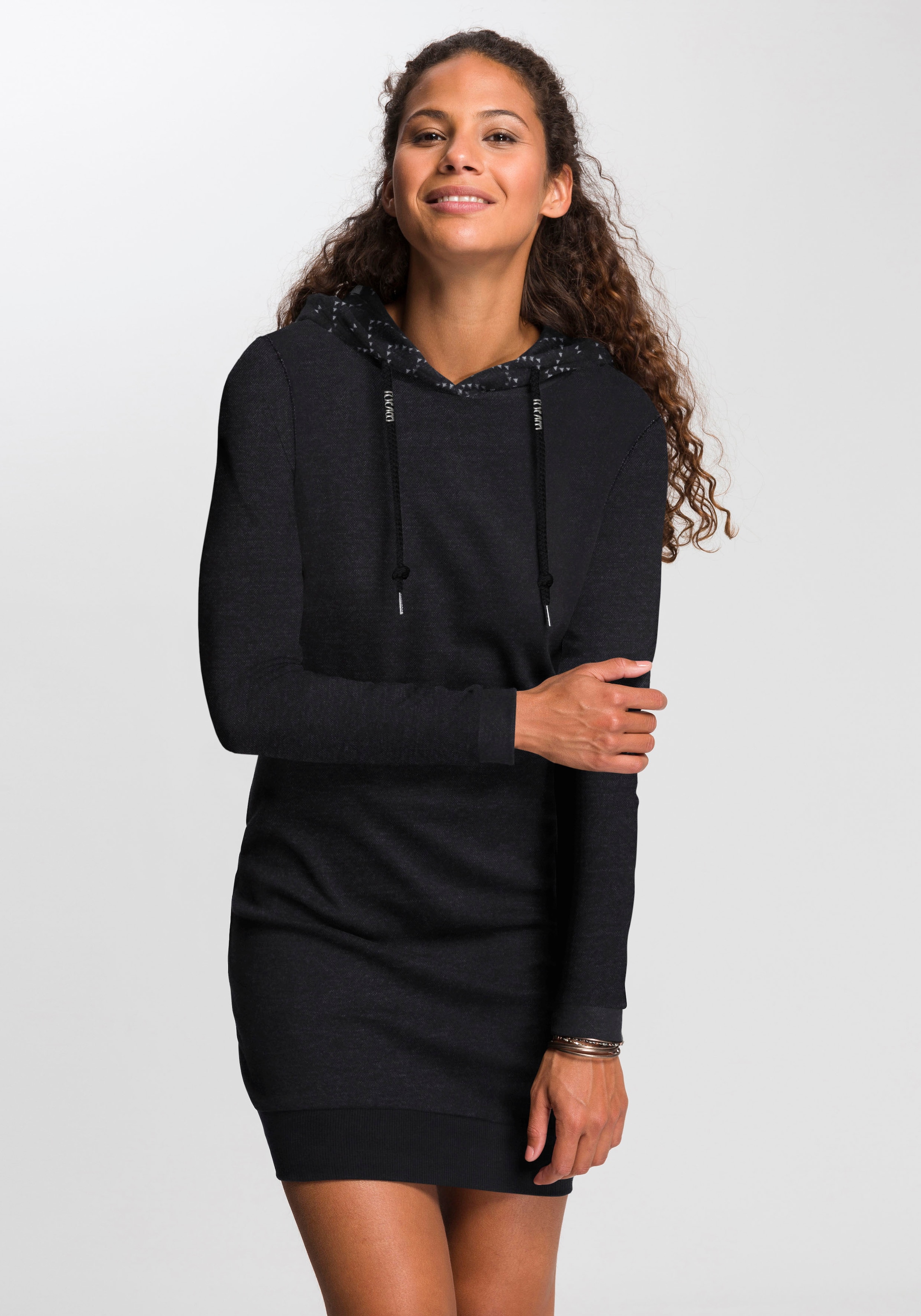 Ragwear Sweatkleid "BESS O" Kängurutasche Hoodie mit Tunnelzug-Kapuze günstig online kaufen