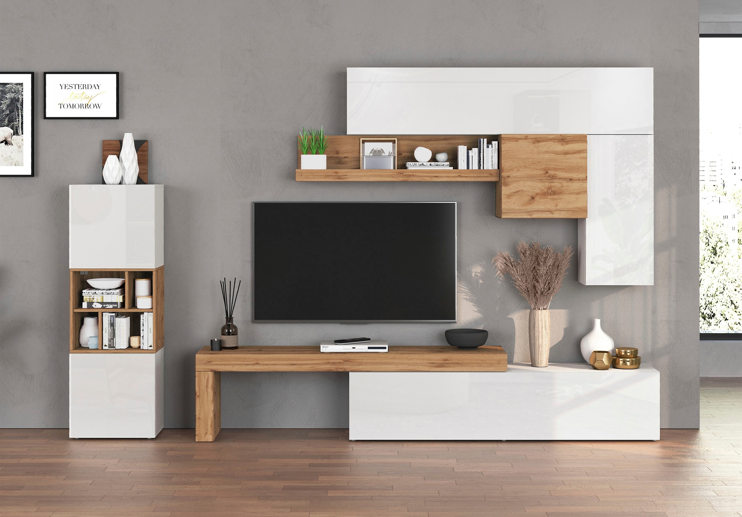 OTTO home Wohnwand »Chronos Wohnwand, Medienwand, 8-er set« Set, 8 Stk. tlg.