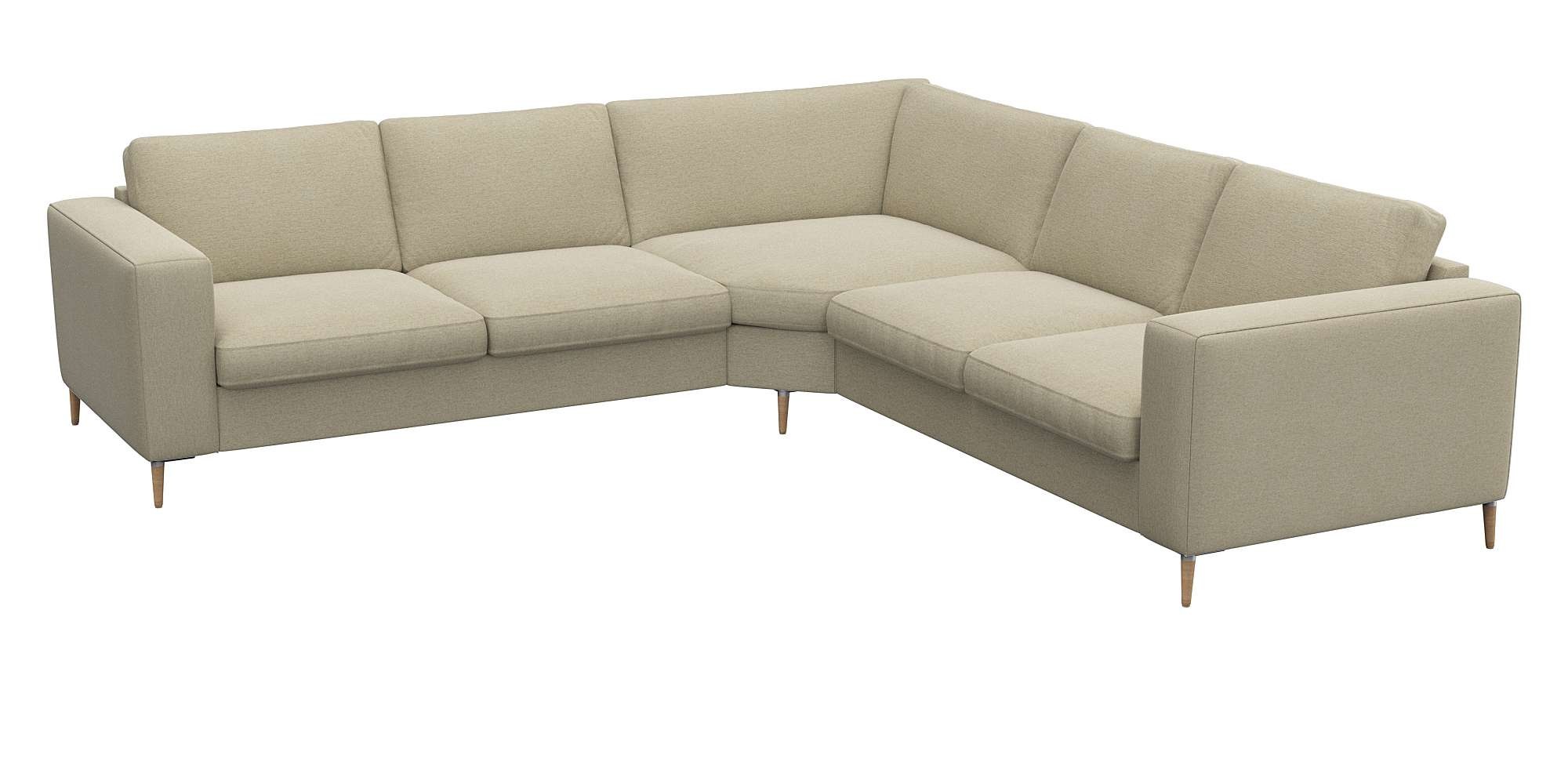 FLEXLUX Ecksofa »Fiore, gleichschenklig, super Sitzkomfort durch Kaltschaum im Sitz«, breite Armlehnen, Füße Alu+ Eiche, L-Form