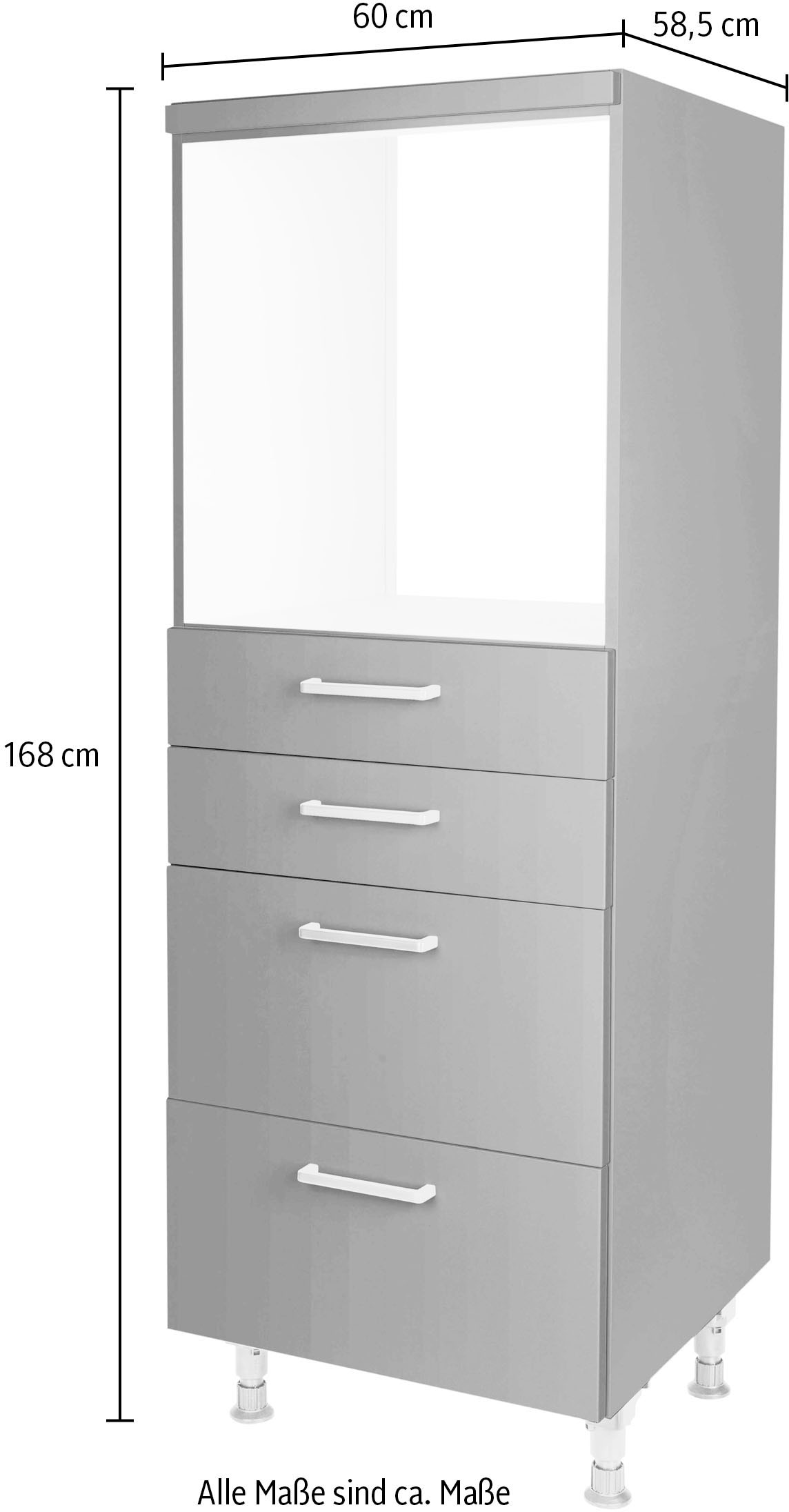 nobilia® Herdumbauschrank »"Touch", mit Schubkästen und Auszügen,«, vormontiert, Breite/Höhe: 60/167,8 cm