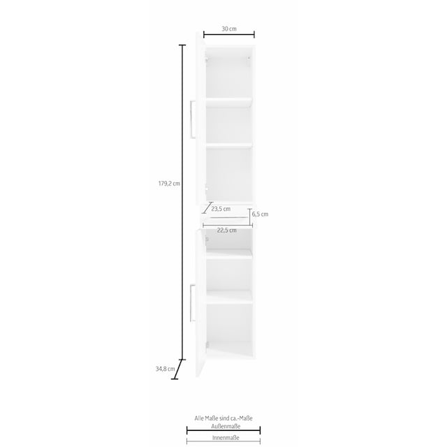 OPTIFIT Hochschrank »Napoli«, 2 Türen, 1 Schublade, Soft-Close-Funktion, Breite  30 cm bestellen | BAUR