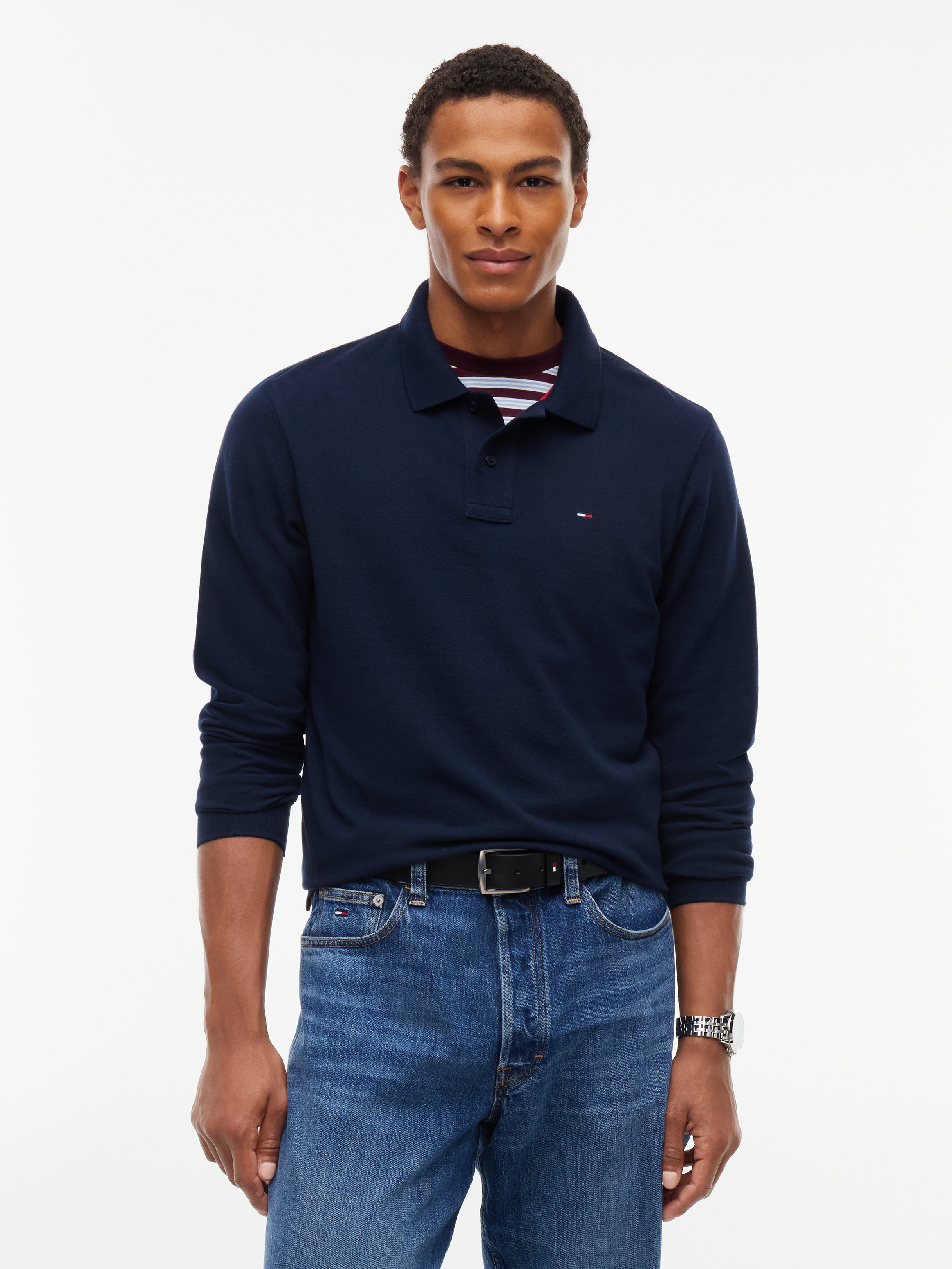 Tommy Jeans Langarm-Poloshirt "REGULAR POLO" Regular fit mit Polokragen