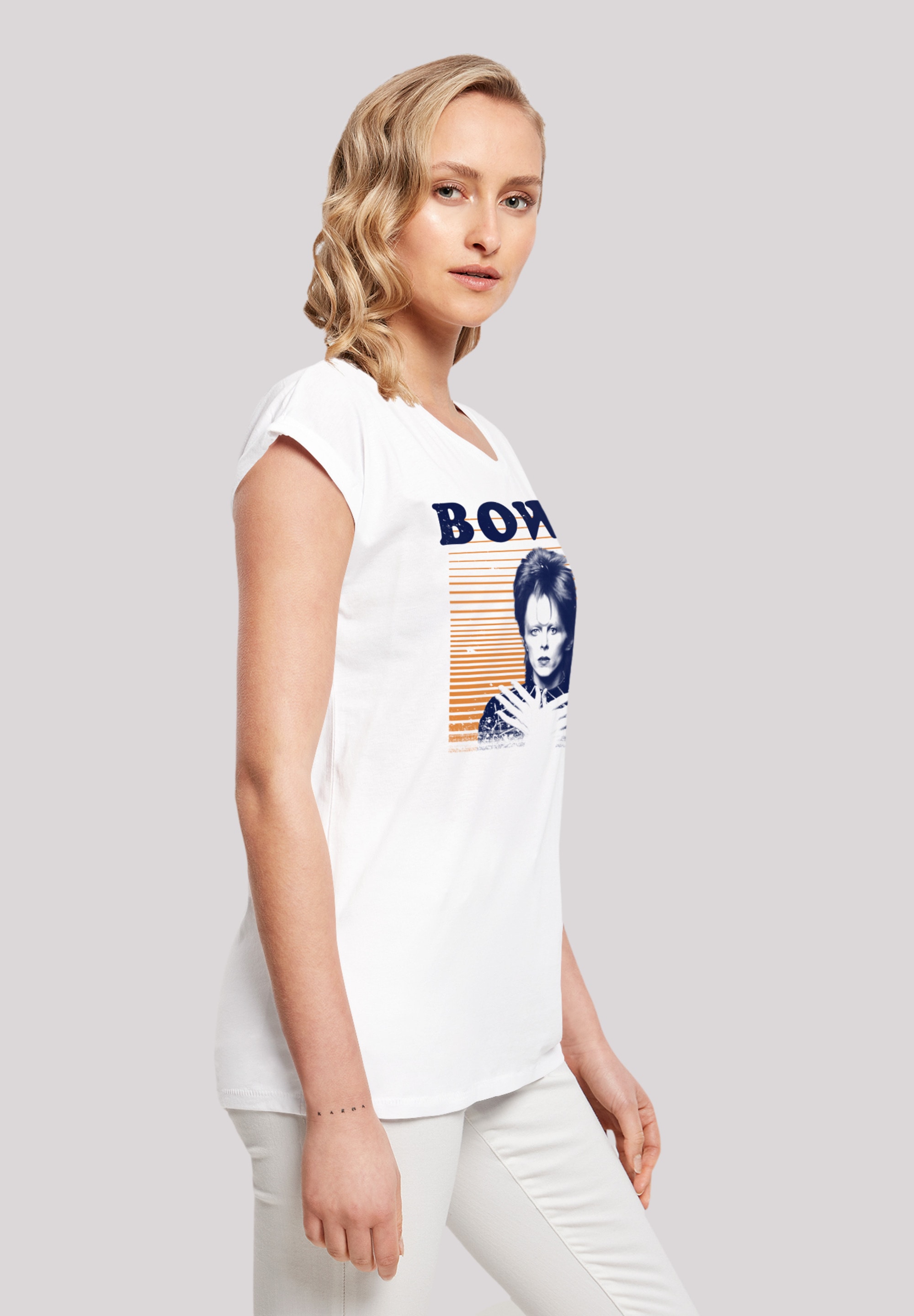 F4NT4STIC T-Shirt »David Bowie Orange Stripes«, Print
