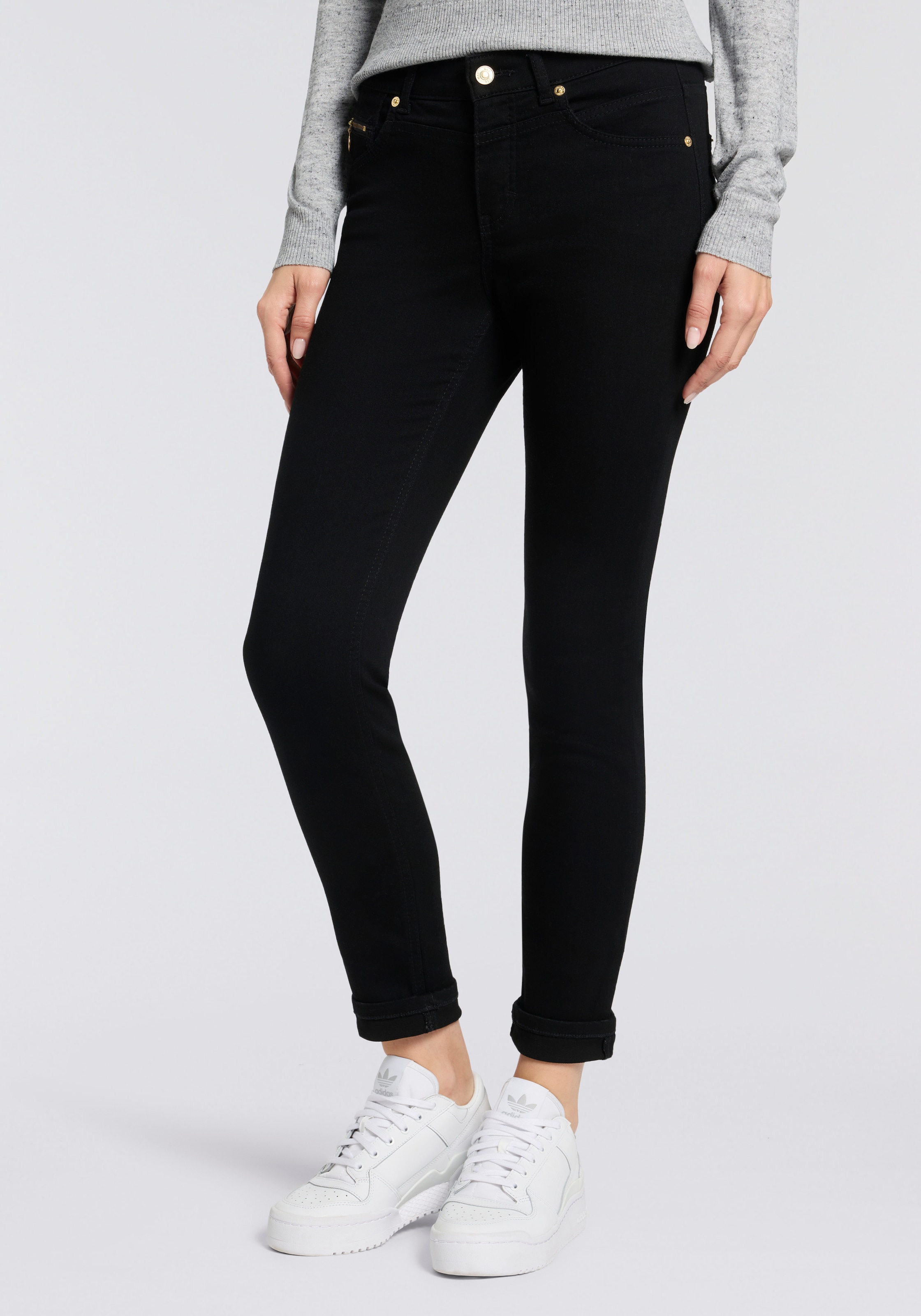 MAC Straight-Jeans "MACMELANIE" Sportives Naht-Detail am Tascheneingriff günstig online kaufen