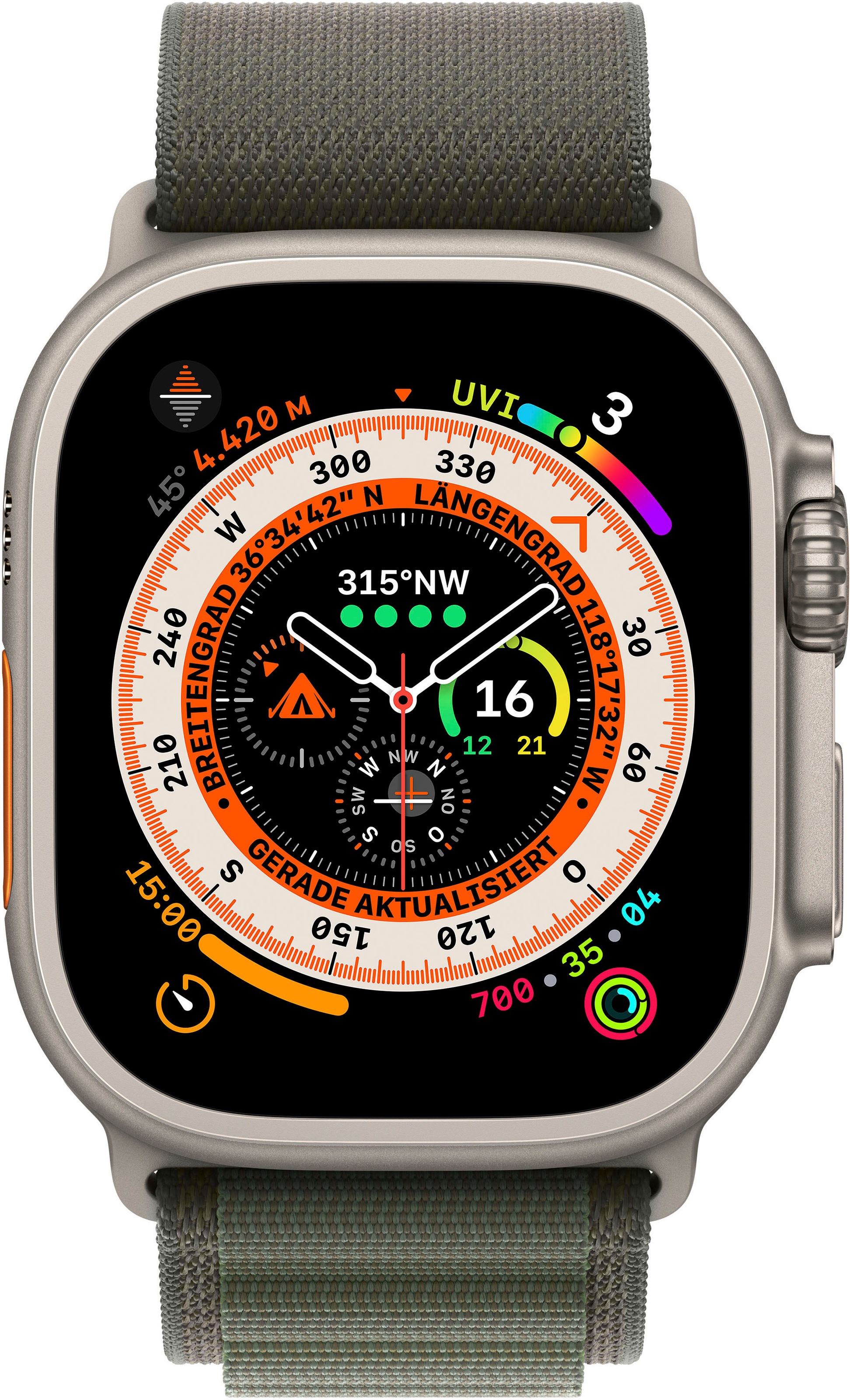 Apple Watch »Watch Ultra GPS + Cellular 49mm Alpine S«, (Gemacht für extreme Anforderungen)