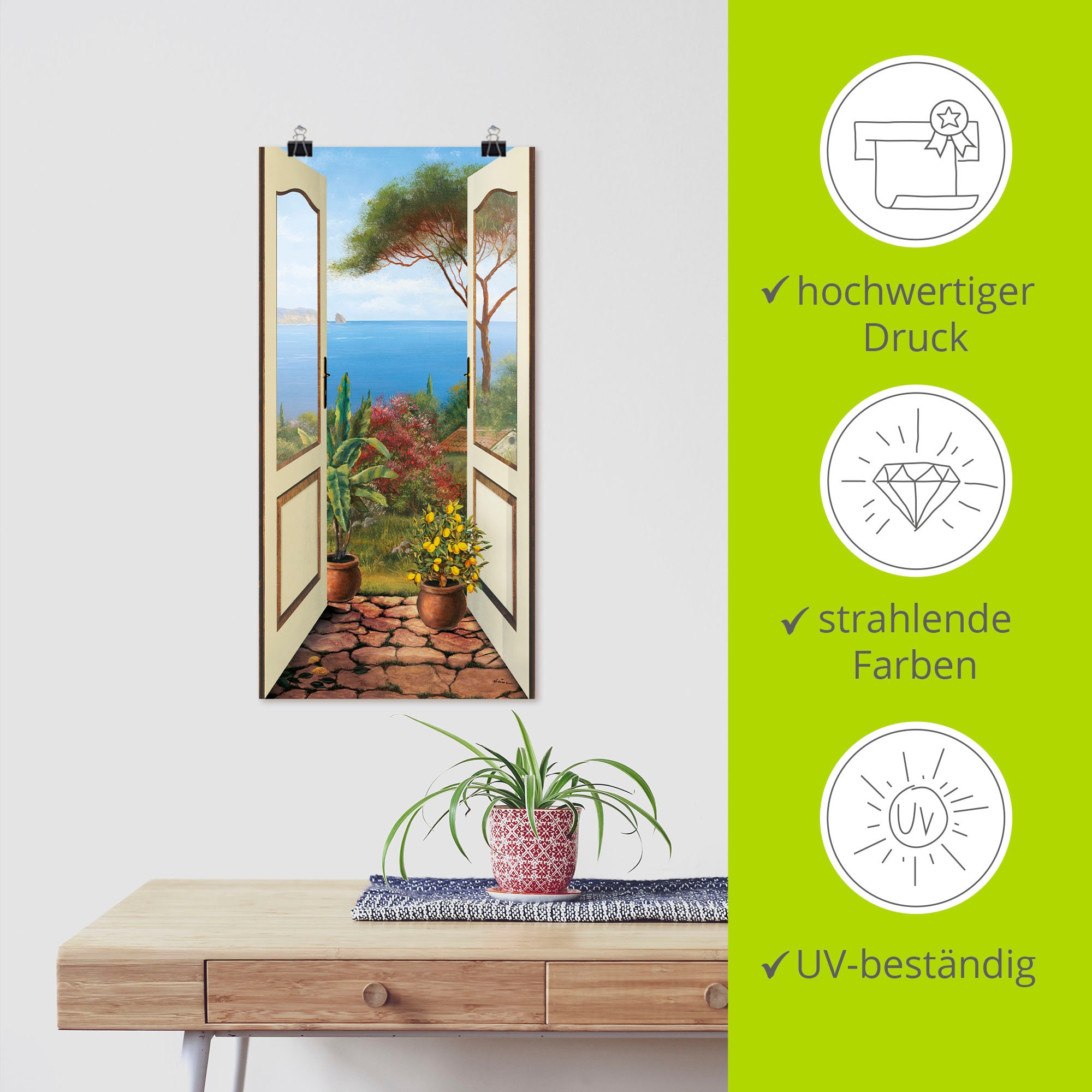 Artland Wandbild »Veranda am Meer«, Küstenbilder, (1 St.), als Alubild, Outdoorbild, Leinwandbild, Poster, Wandaufkleber