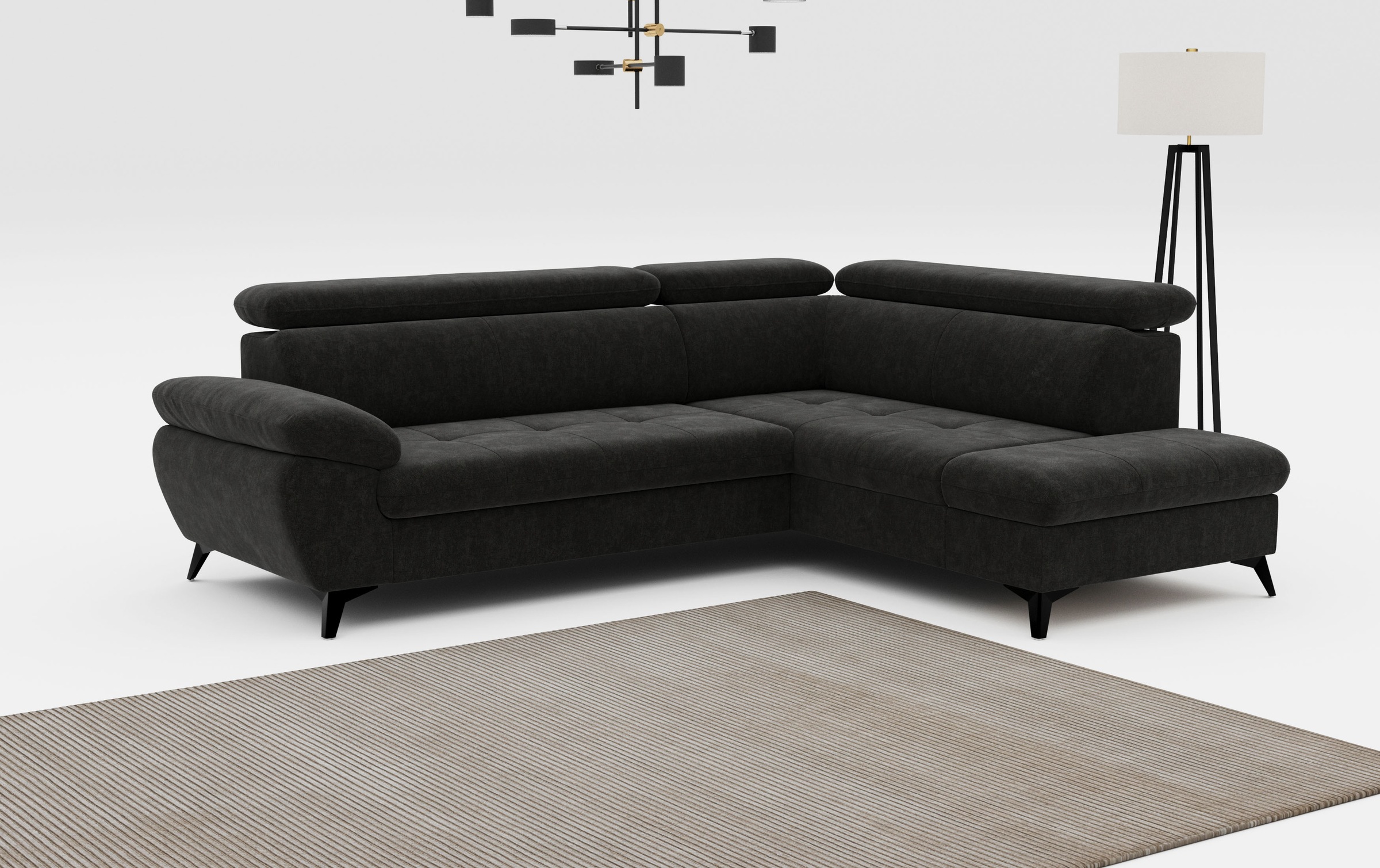 COTTA Ecksofa "Hudson L-Form, B: 256 cm" mit Kopfteilverstellung, optional günstig online kaufen