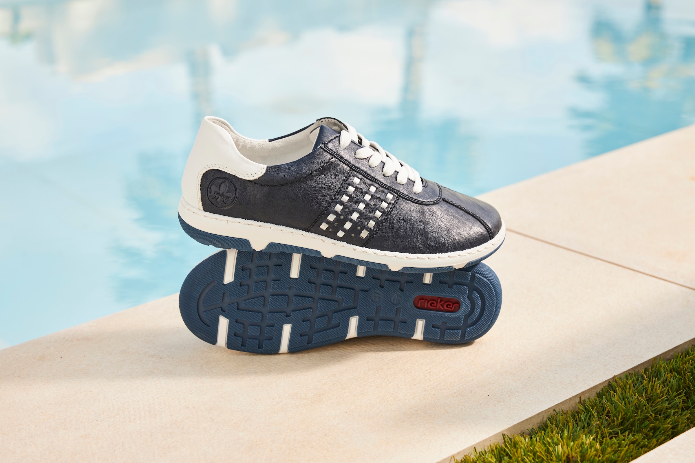 Rieker Sneaker, Halbschuh, Freizeitschuh, Schnürschuh mit gepolstertem Schaftrand