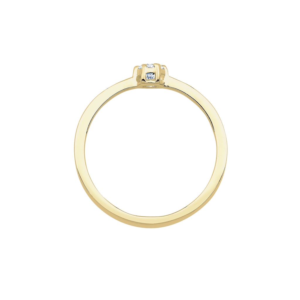 Elli DIAMONDS Verlobungsring »Verlobung Blume Diamant (0.045 ct.) 375 Gelbgold«