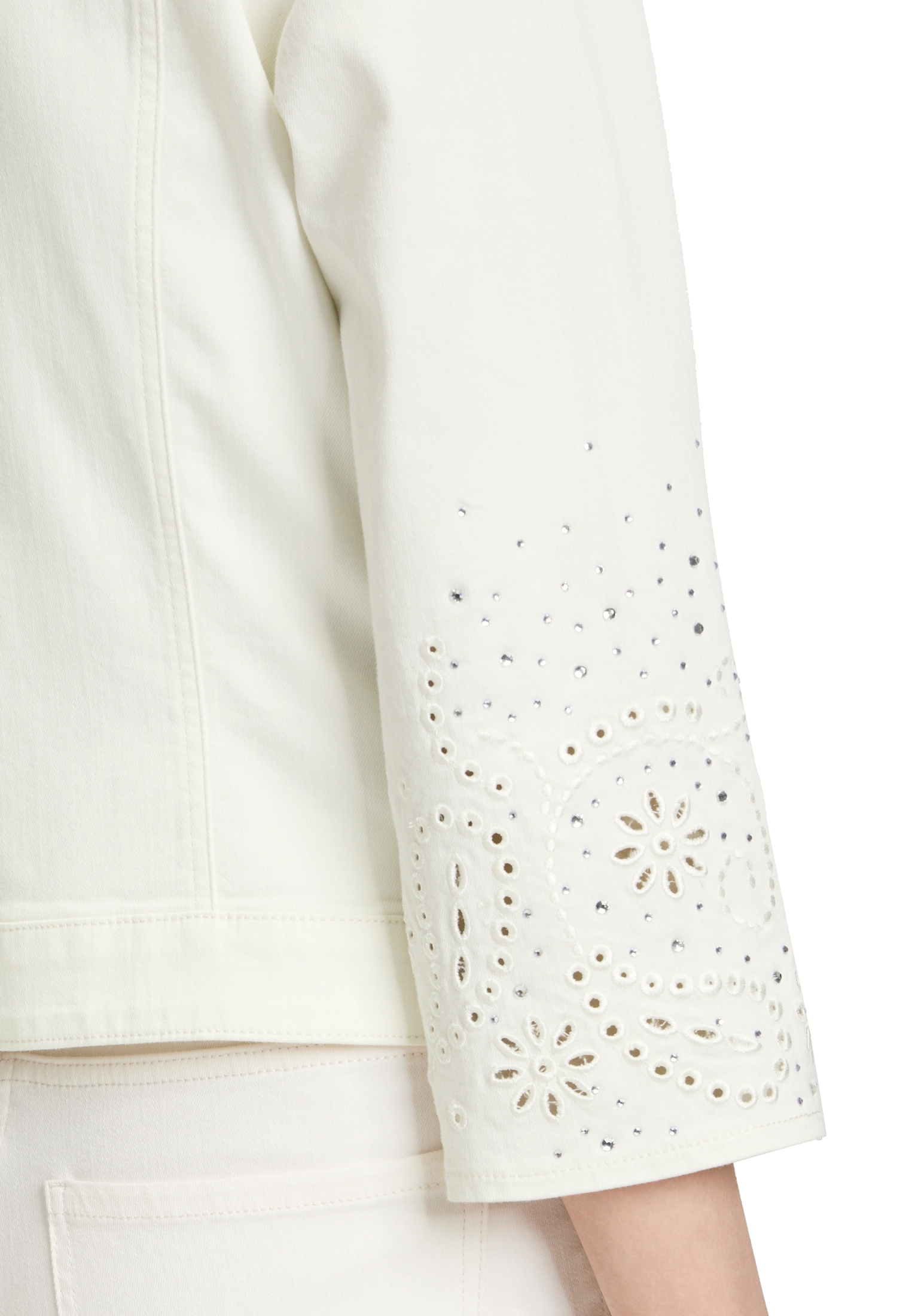 Betty Barclay Jackenblazer »Betty Barclay Jeansjacke mit 3/4 Arm«, Lochstickerei