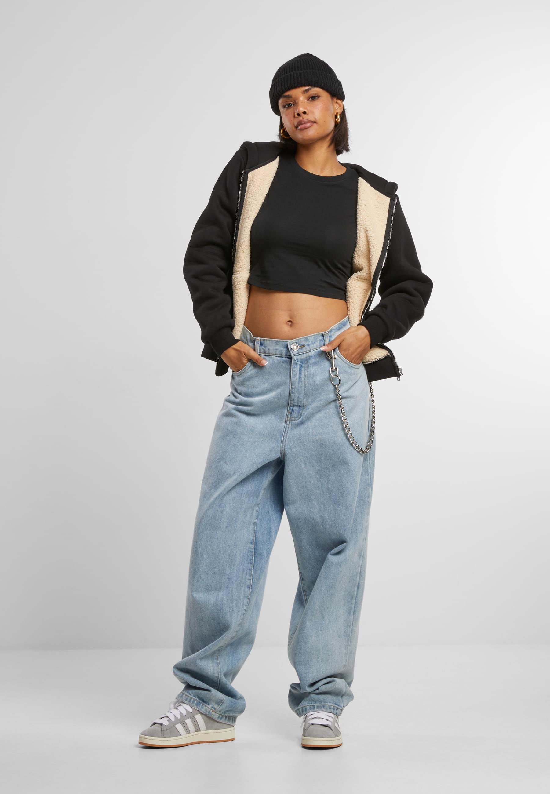 URBAN CLASSICS Sweatjacke »Urban Classics Ladies Bonded Sherpa Zip Hoody«