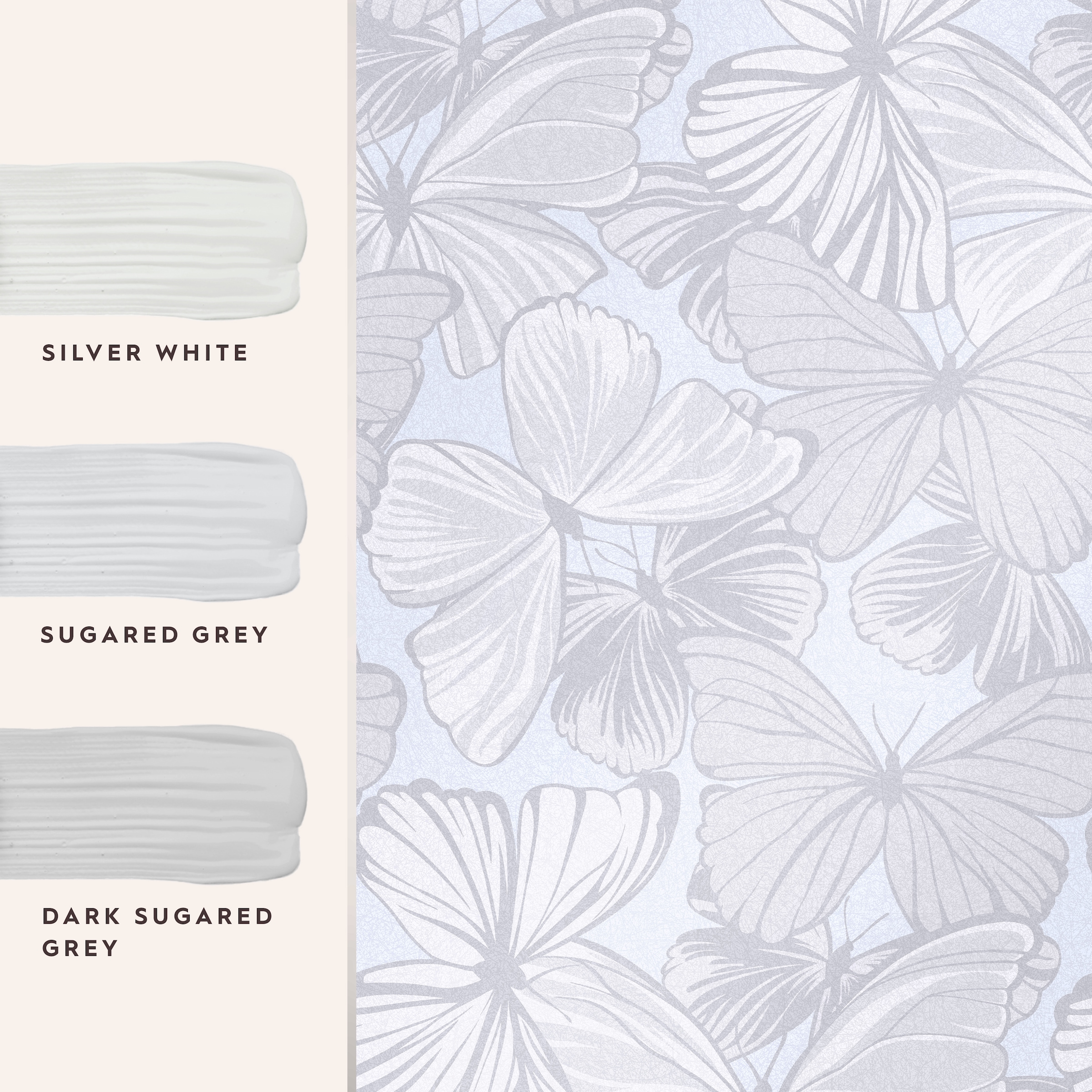 LAURA ASHLEY Vliestapete »Butterfly Garden Sugared Grey«, 10mx52cm