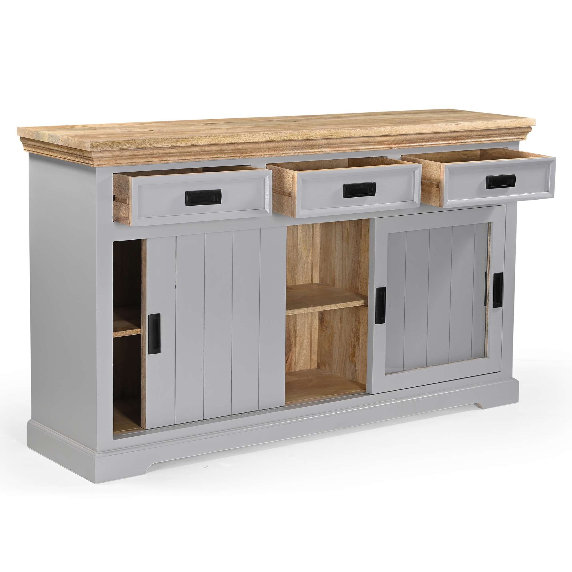 Home affaire Sideboard »Alpinist« mit 3 Schiebetüren, handgefertigt, Unika-Möbel, Breite 160 cm