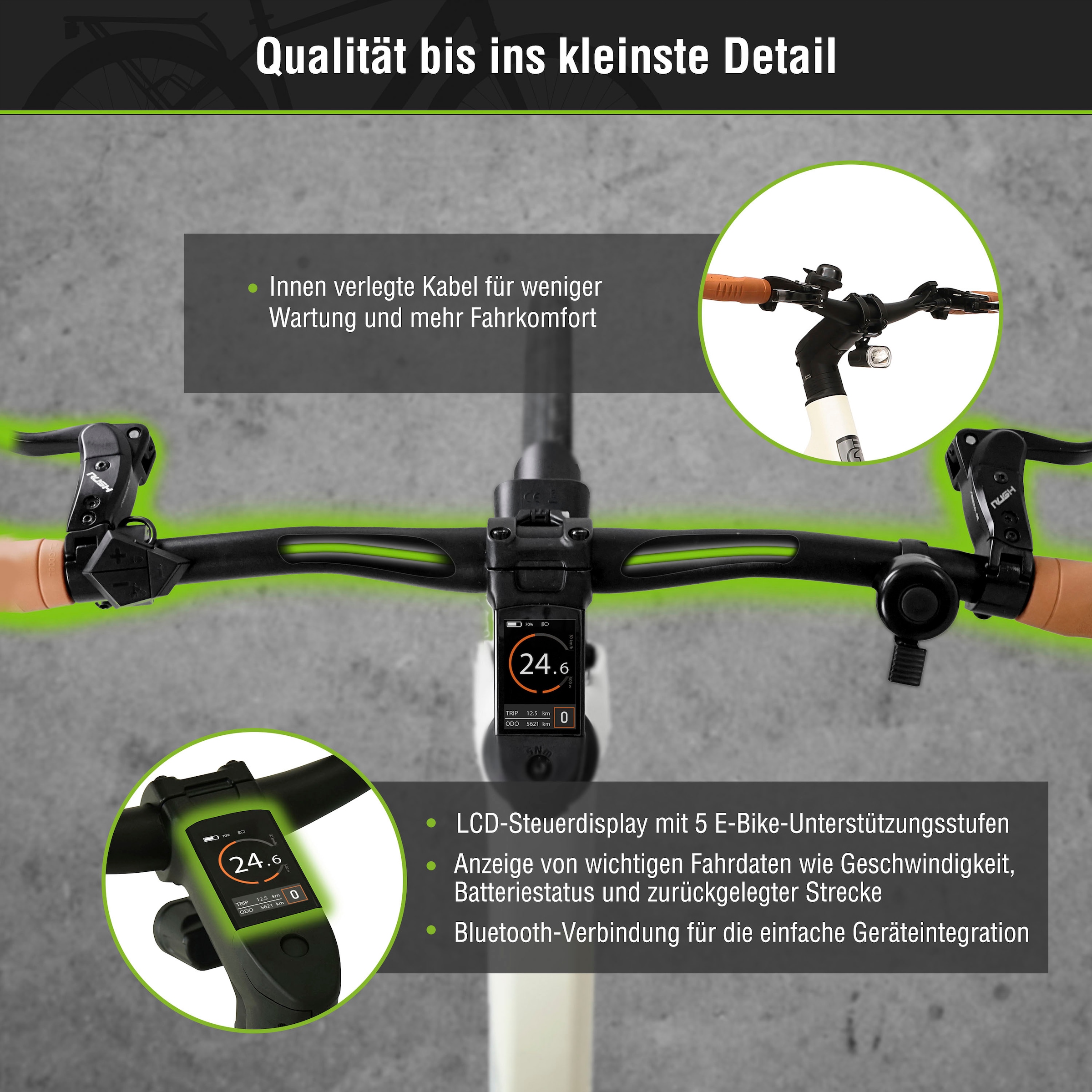 SachsenRad »C3V Roma II« 1 Gang ohne Schaltung Heckmotor 250 W leichte 16 kg, ohne Gepäckträger und Schutzblech,  KI-Unterstützung, Riemenantrieb, Tiefeinsteiger, Alarmanlage